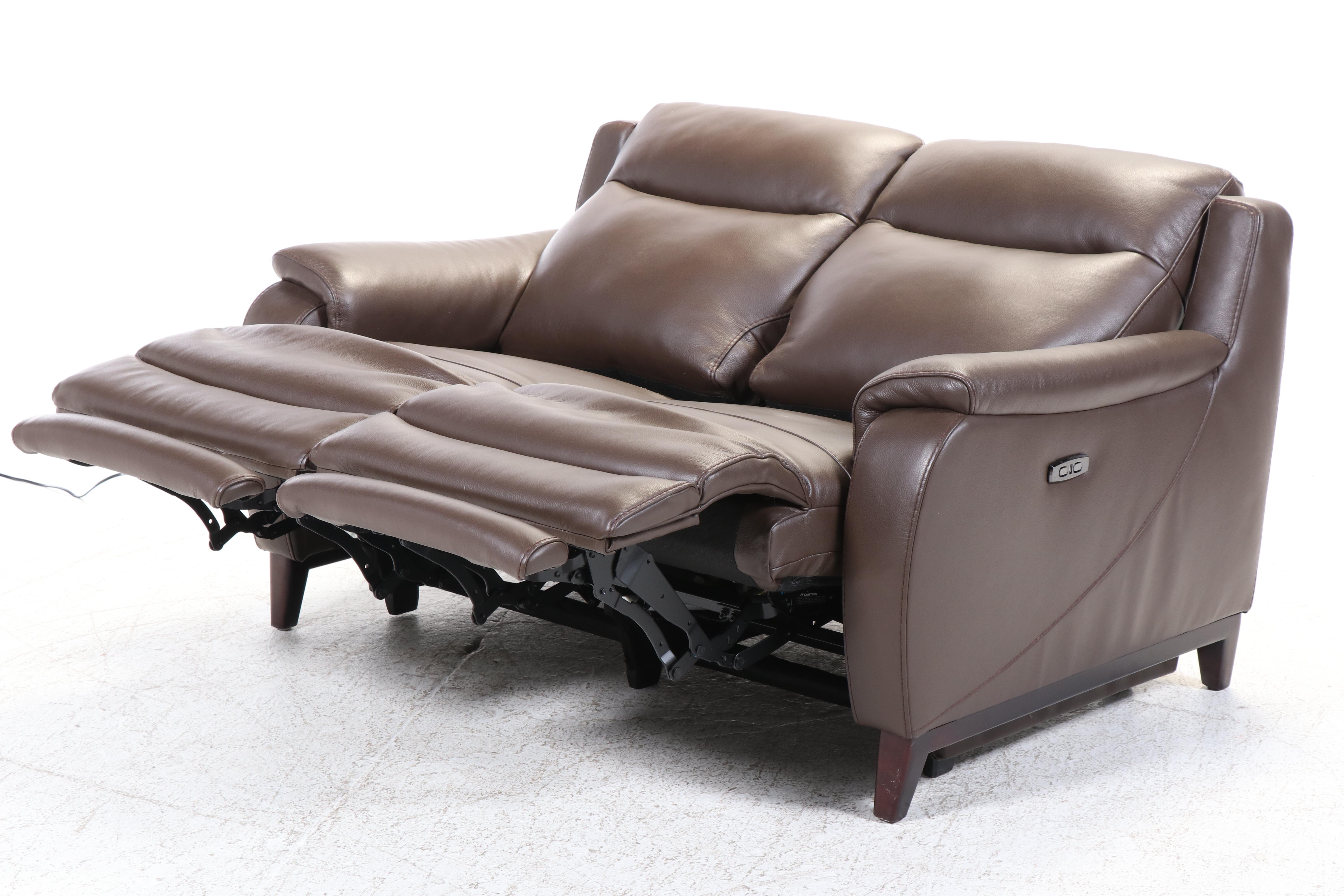 Jason Furniture Leather Upholstered Power Recliner Loveseat