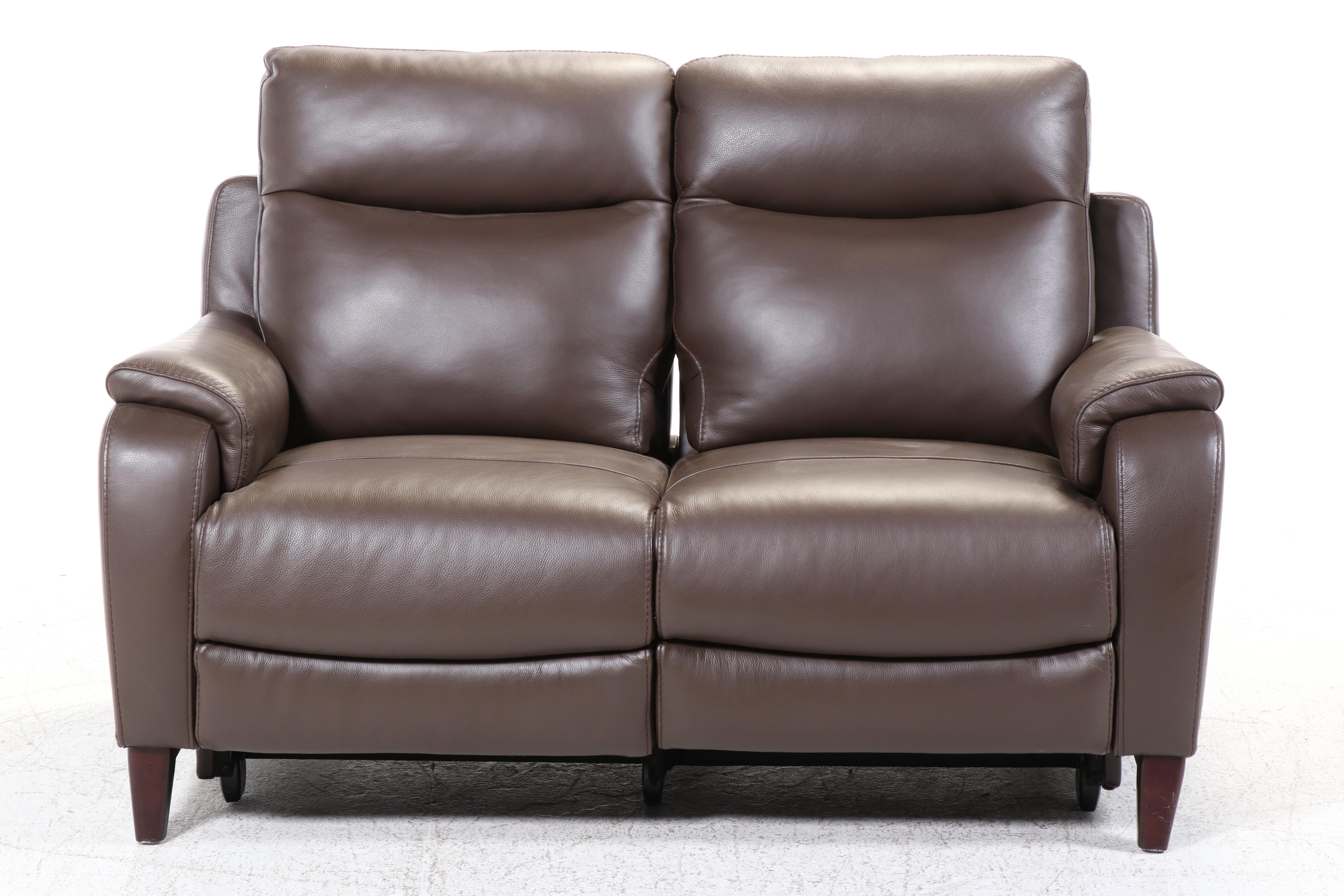 Jason Furniture Leather Upholstered Power Recliner Loveseat