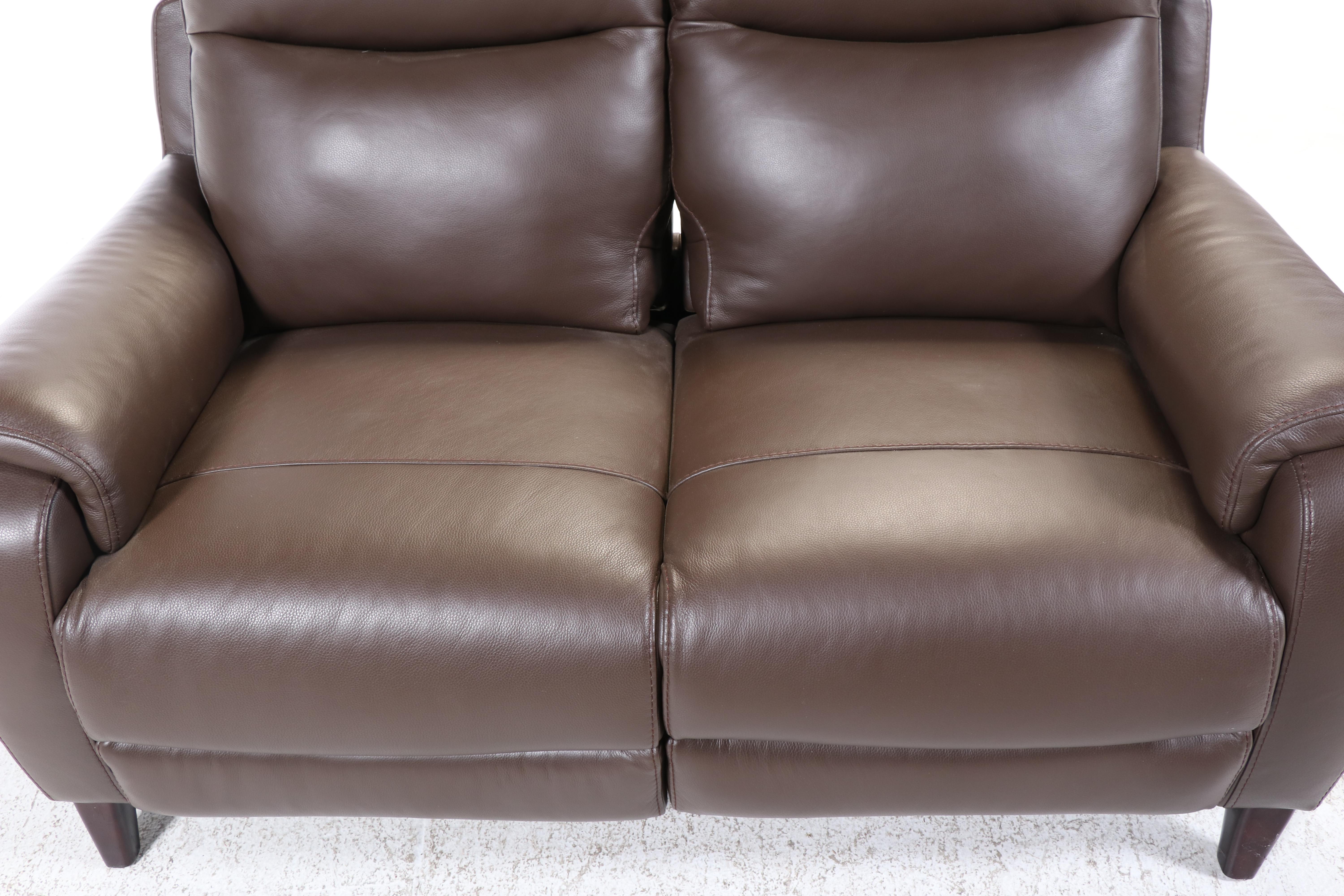 Jason Furniture Leather Upholstered Power Recliner Loveseat