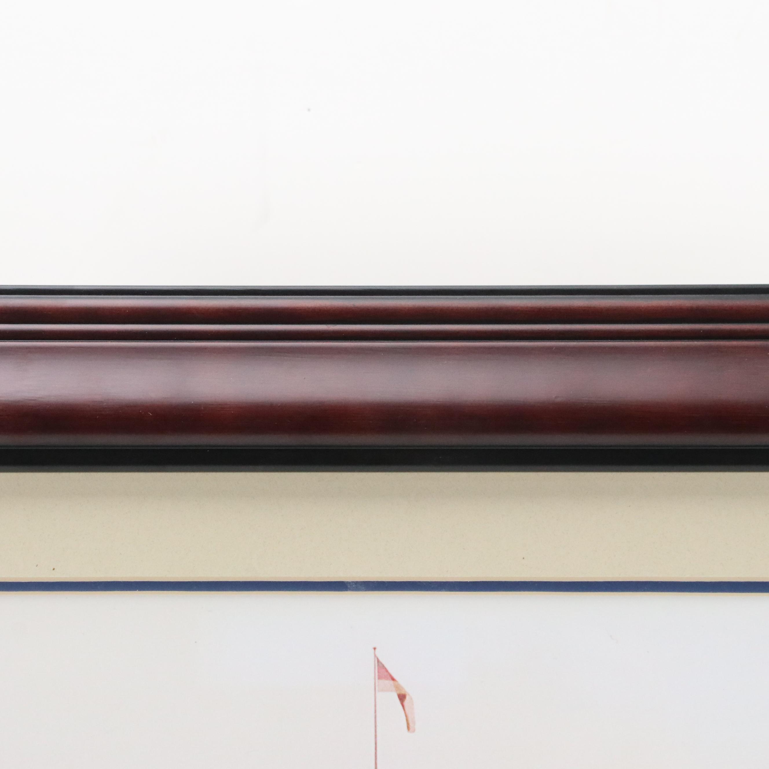 Commemorative Plaque of Ronald Reagan with Berlin Wall Fragment and Signature