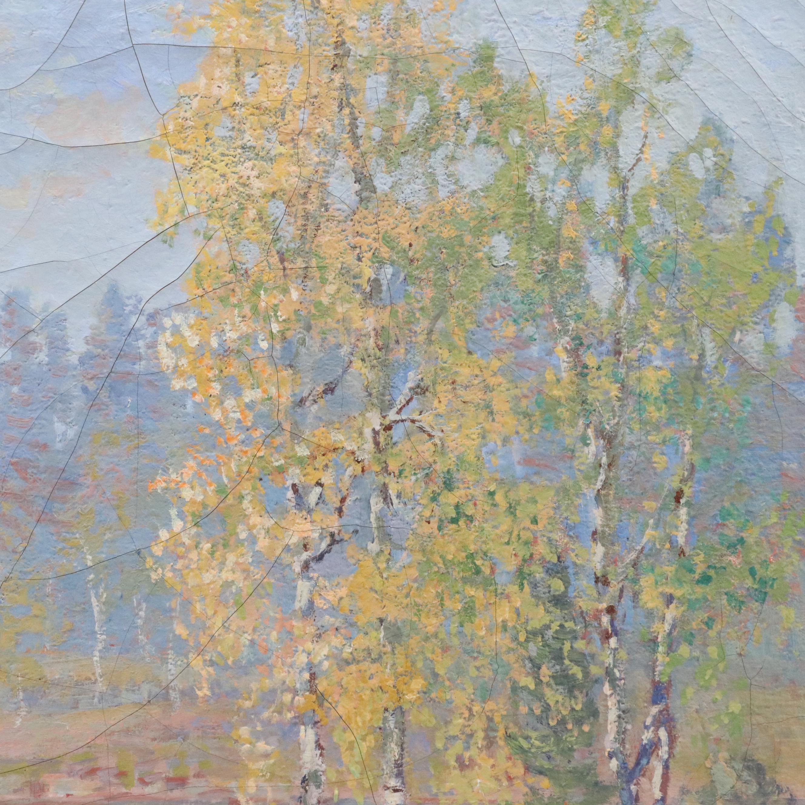 Alfred Jansson Riverscape Oil Painting, 1927