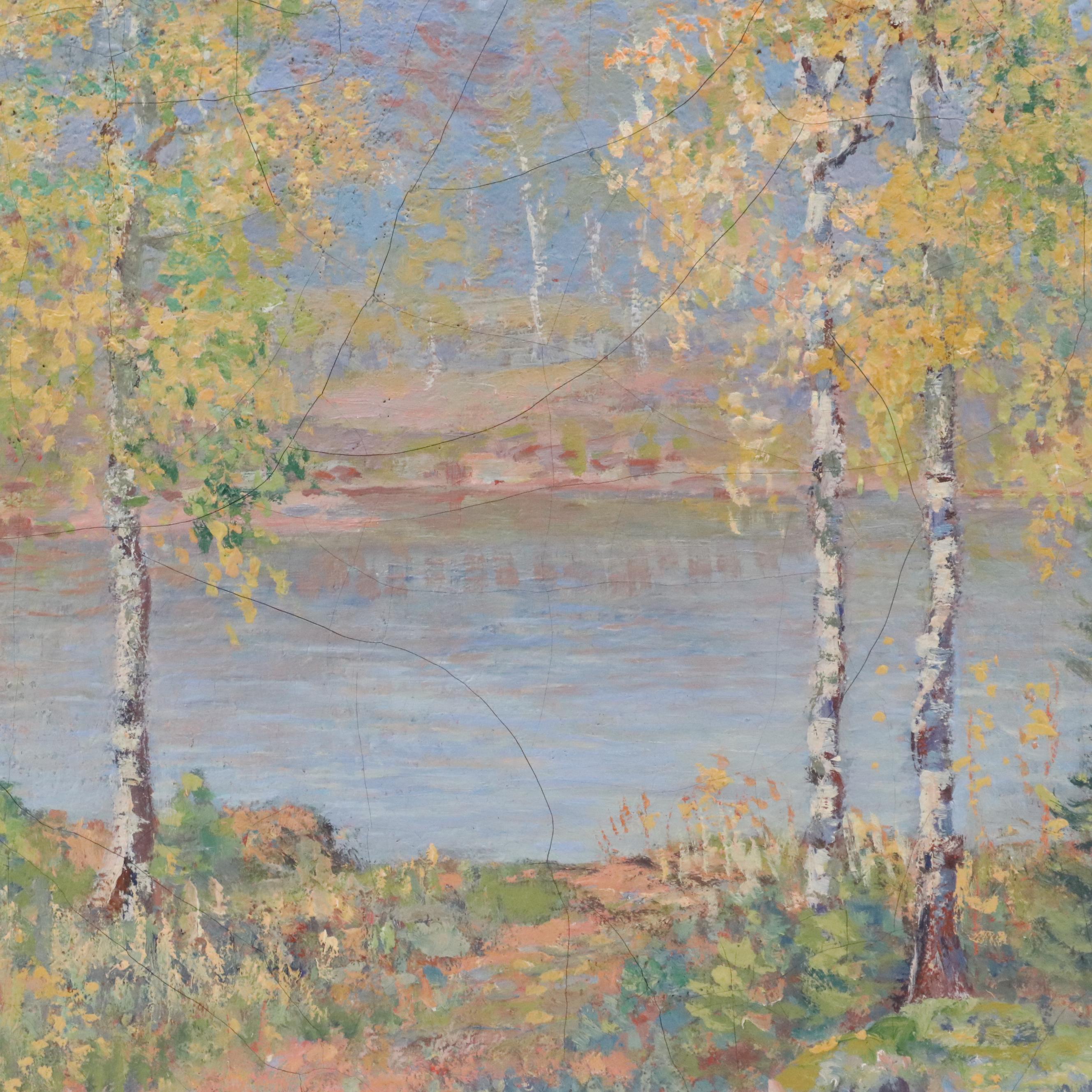 Alfred Jansson Riverscape Oil Painting, 1927