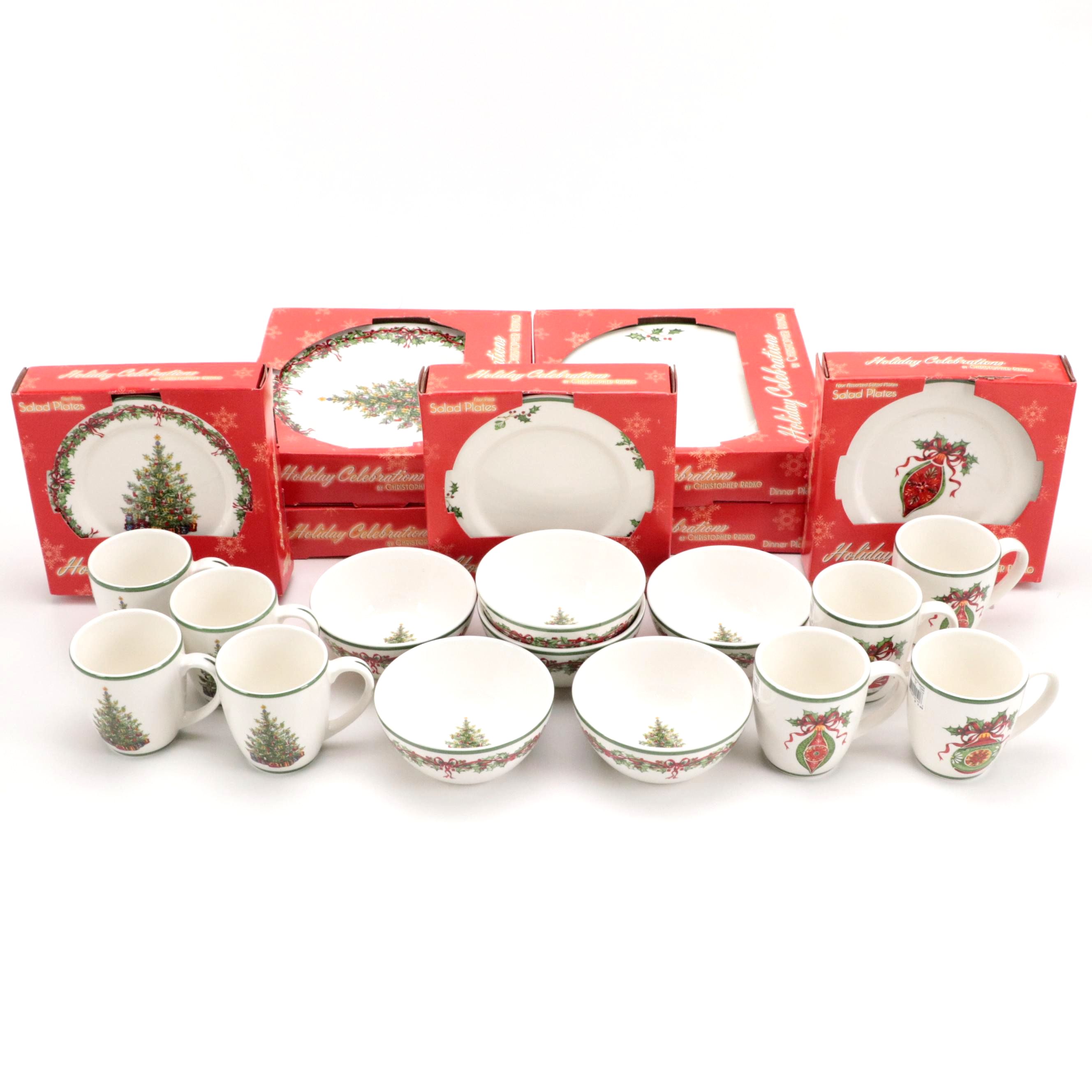 Starad Inc. Christopher Radko "Holiday Celebrations" Dinnerware