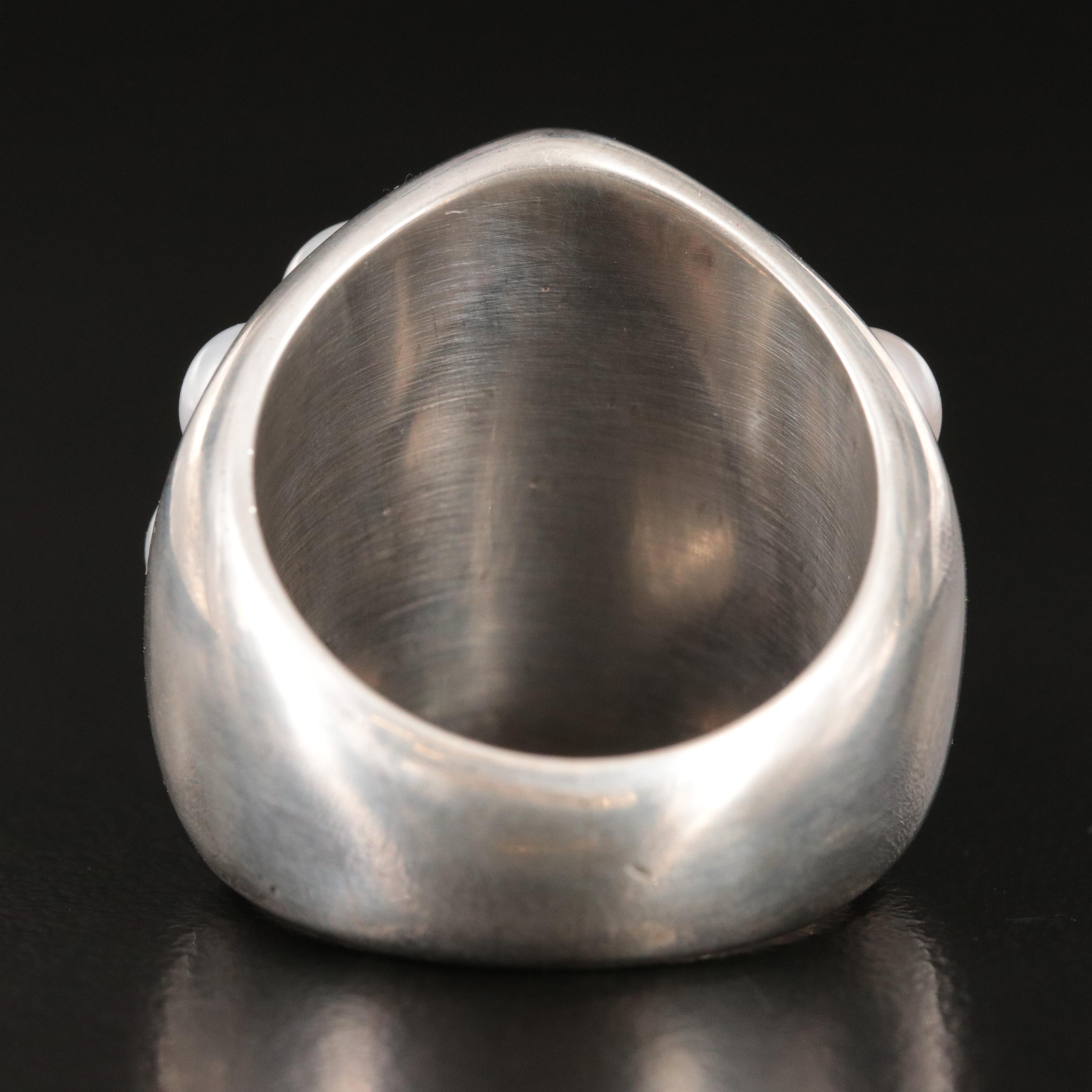 Barry Brinker 950 Silver Pearl Ring