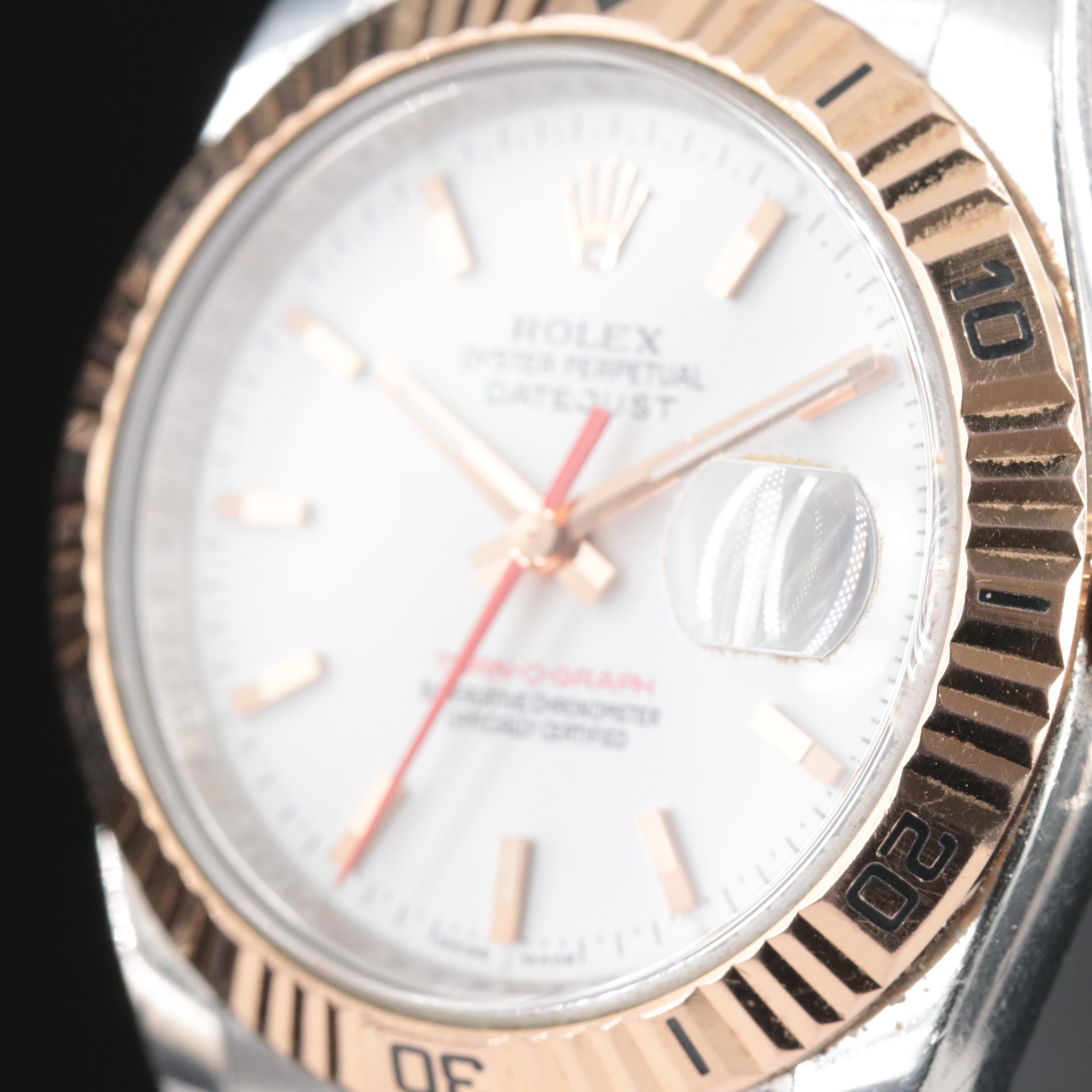2005 Rolex Datejust Turn-O-Graph Rose Gold and Steel Watch