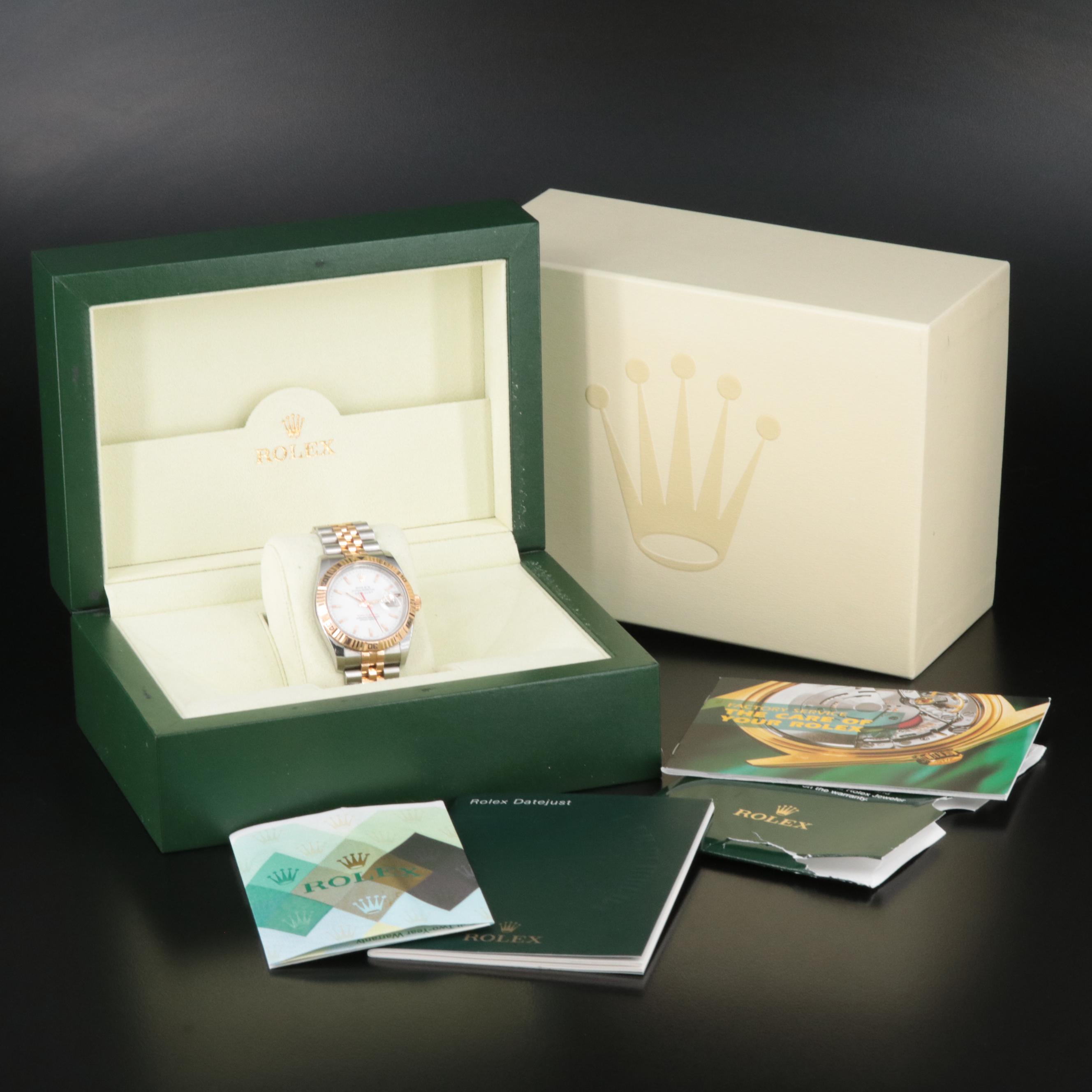 2005 Rolex Datejust Turn-O-Graph Rose Gold and Steel Watch