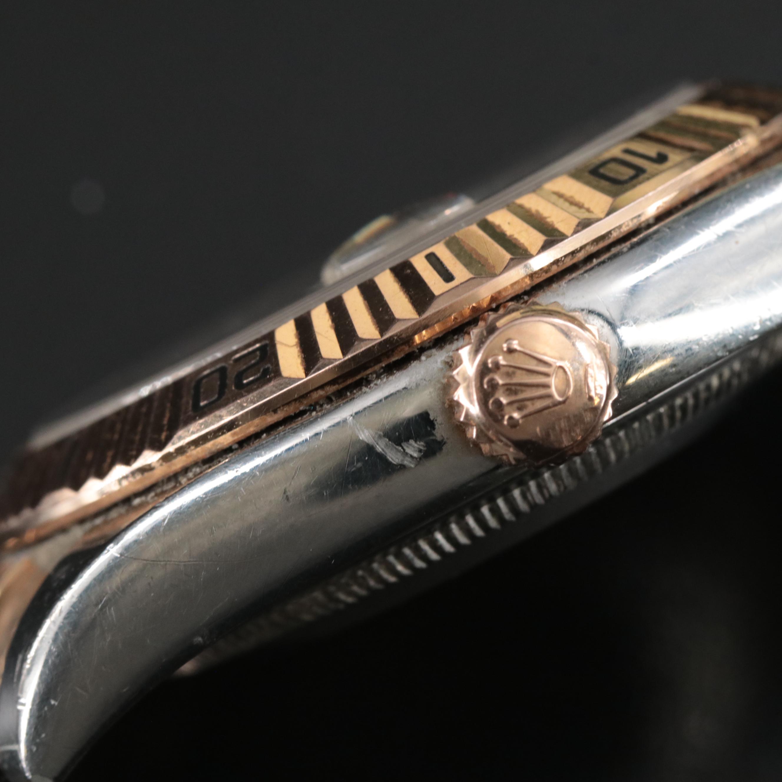 2005 Rolex Datejust Turn-O-Graph Rose Gold and Steel Watch