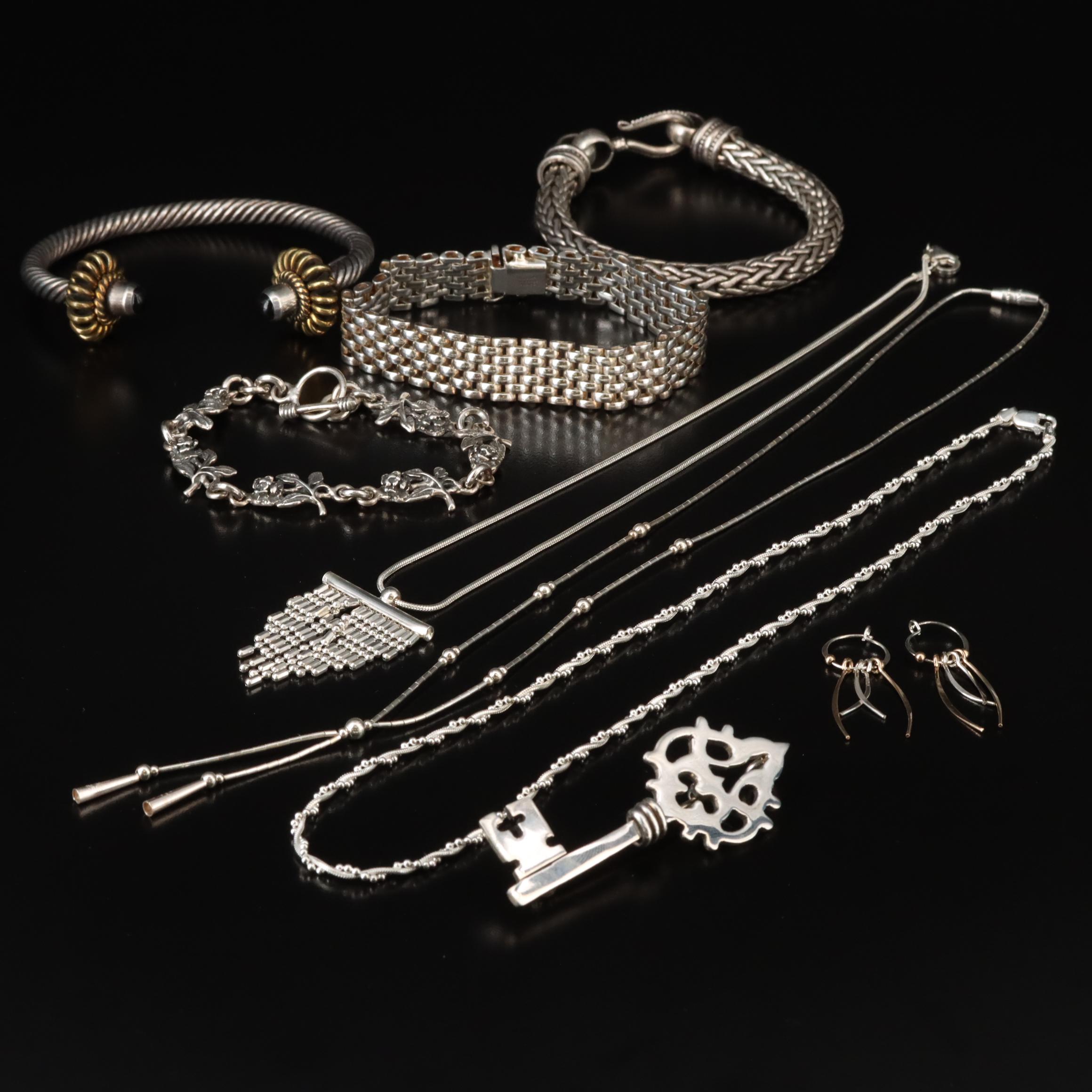 Collection of Sterling Jewelry Including Mexican Avanti and Faux Black Onyx