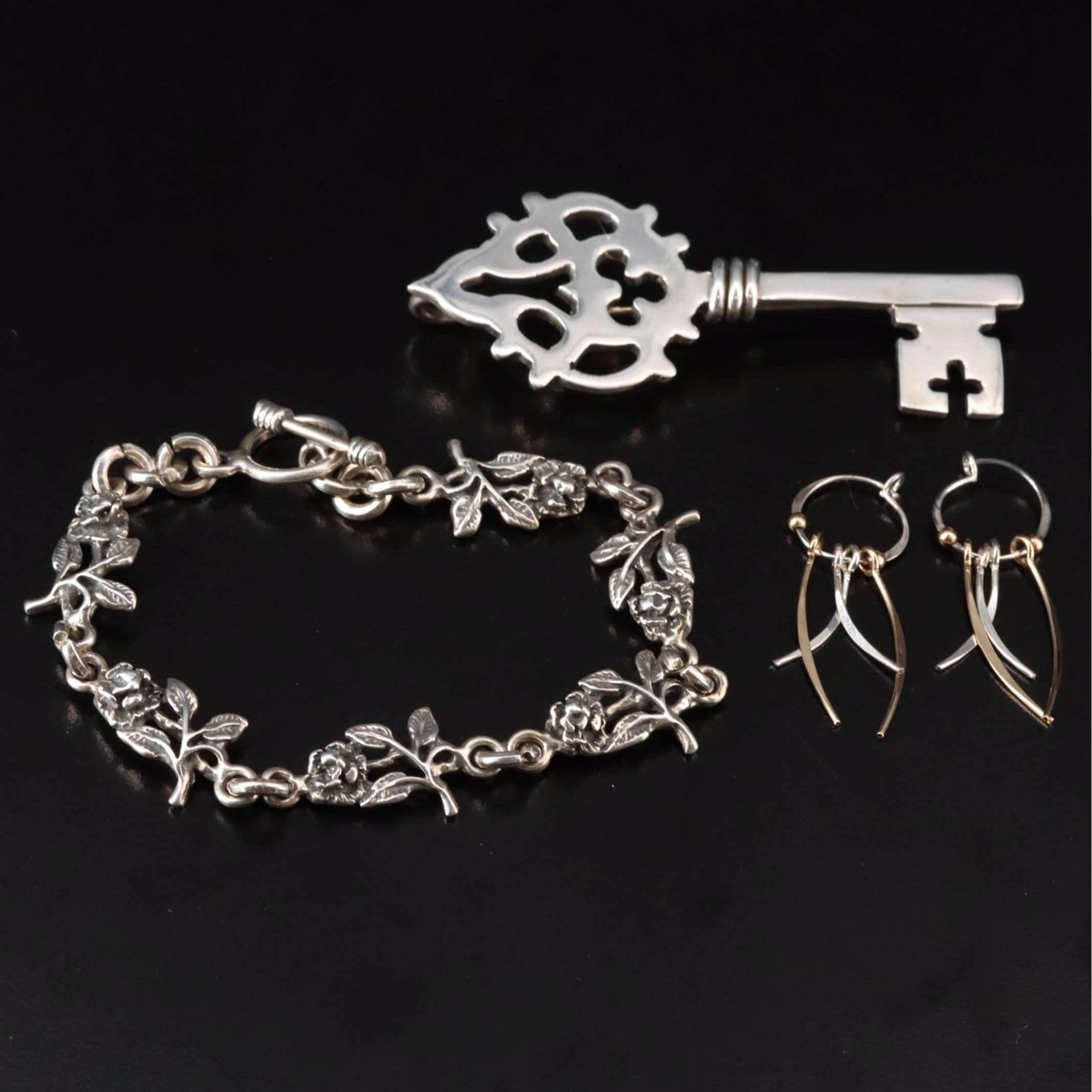 Collection of Sterling Jewelry Including Mexican Avanti and Faux Black Onyx