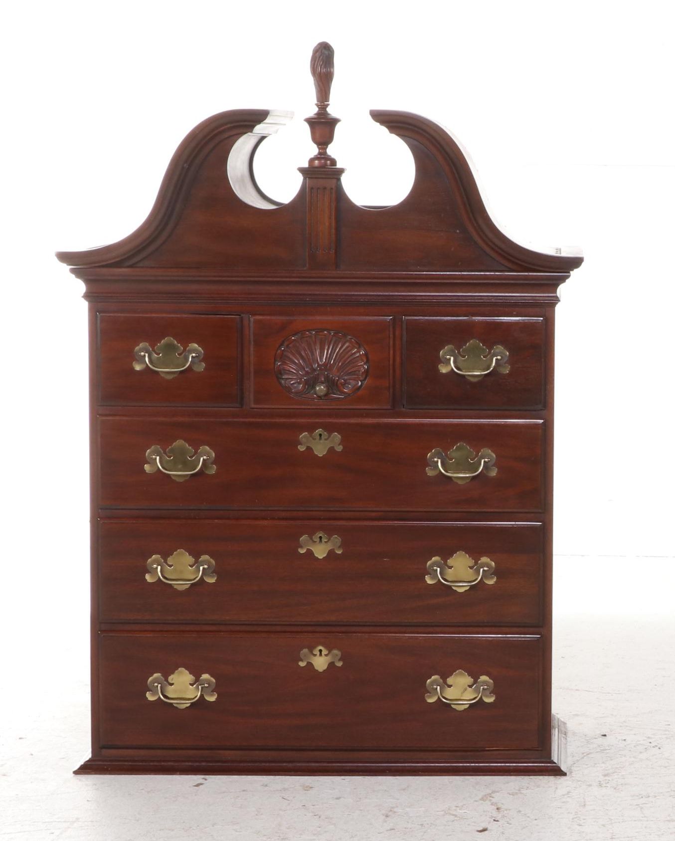 Virginia Galleries by Henkel-Harris Mahogany Highboy, Mid to Late 20th Century