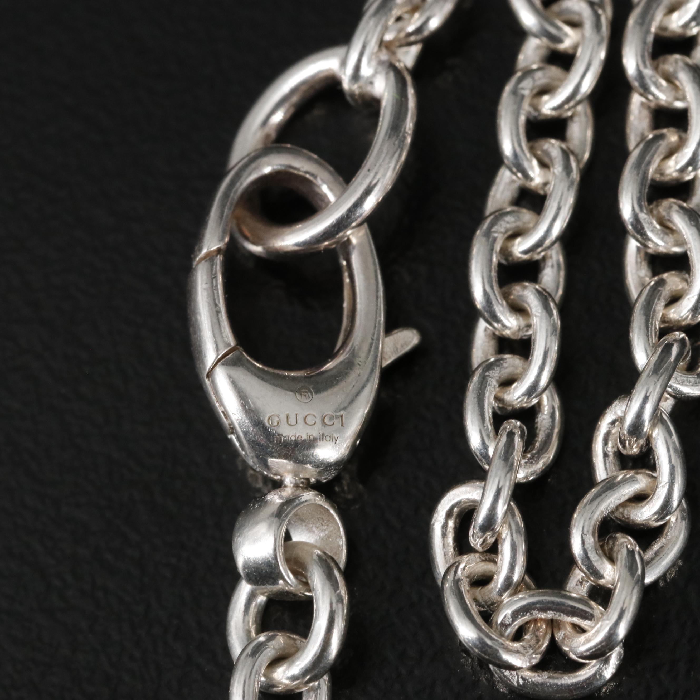 Gucci Sterling Interlocking GG Pendant Necklace