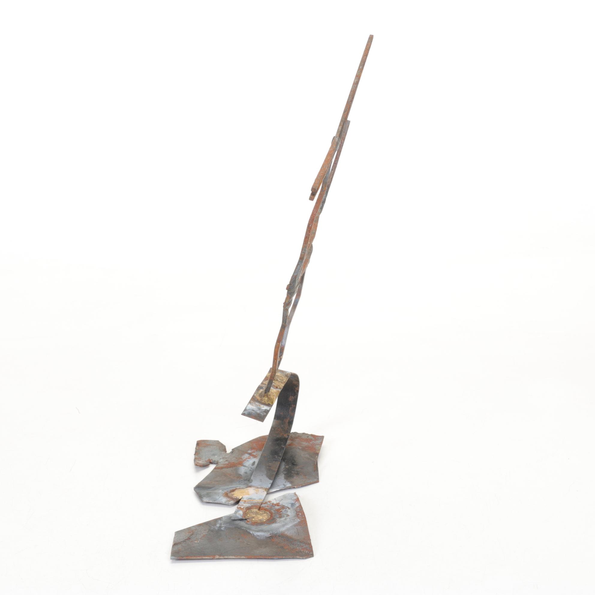 Bob Ragland Gestural Figure Welded Metal Sculptures, Late 20th Century