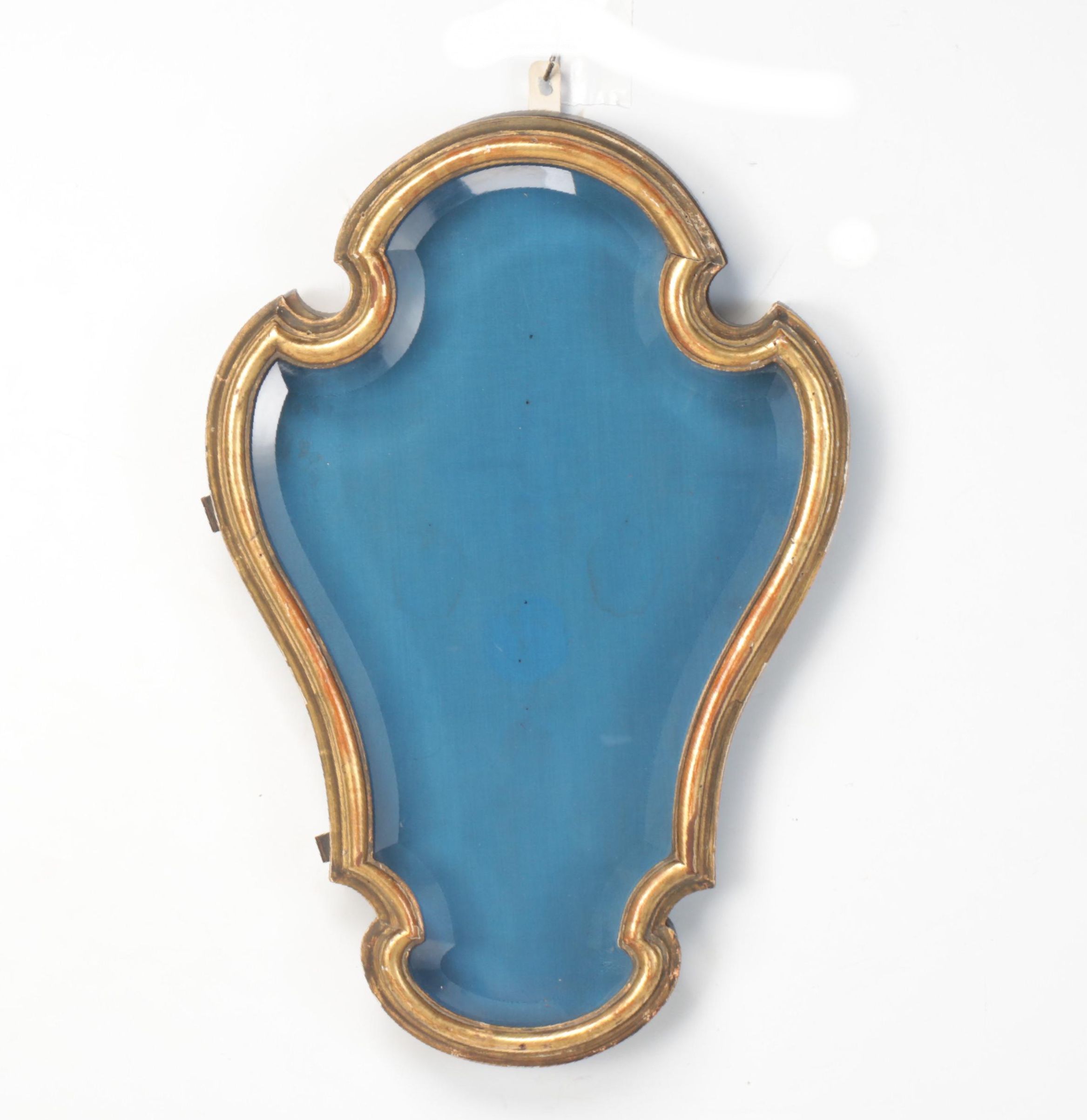 French Louis XVI Style Sheila Shaped Giltwood and Beveled Glass Shadow Box