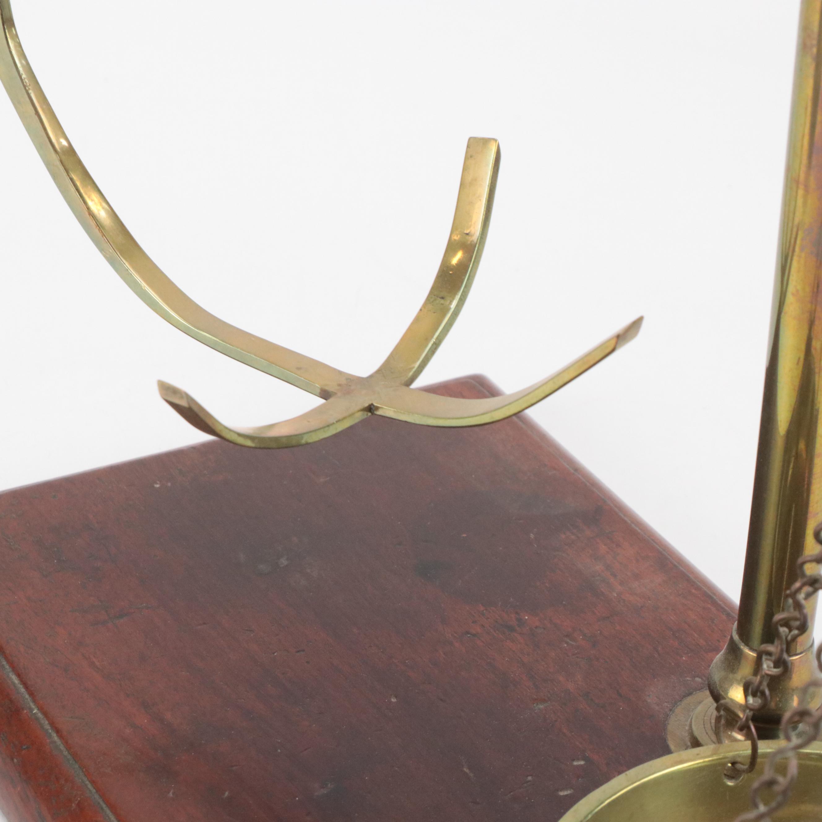 Victorian Brass Mercantile Balance Scale, Mid to Late 19th Century