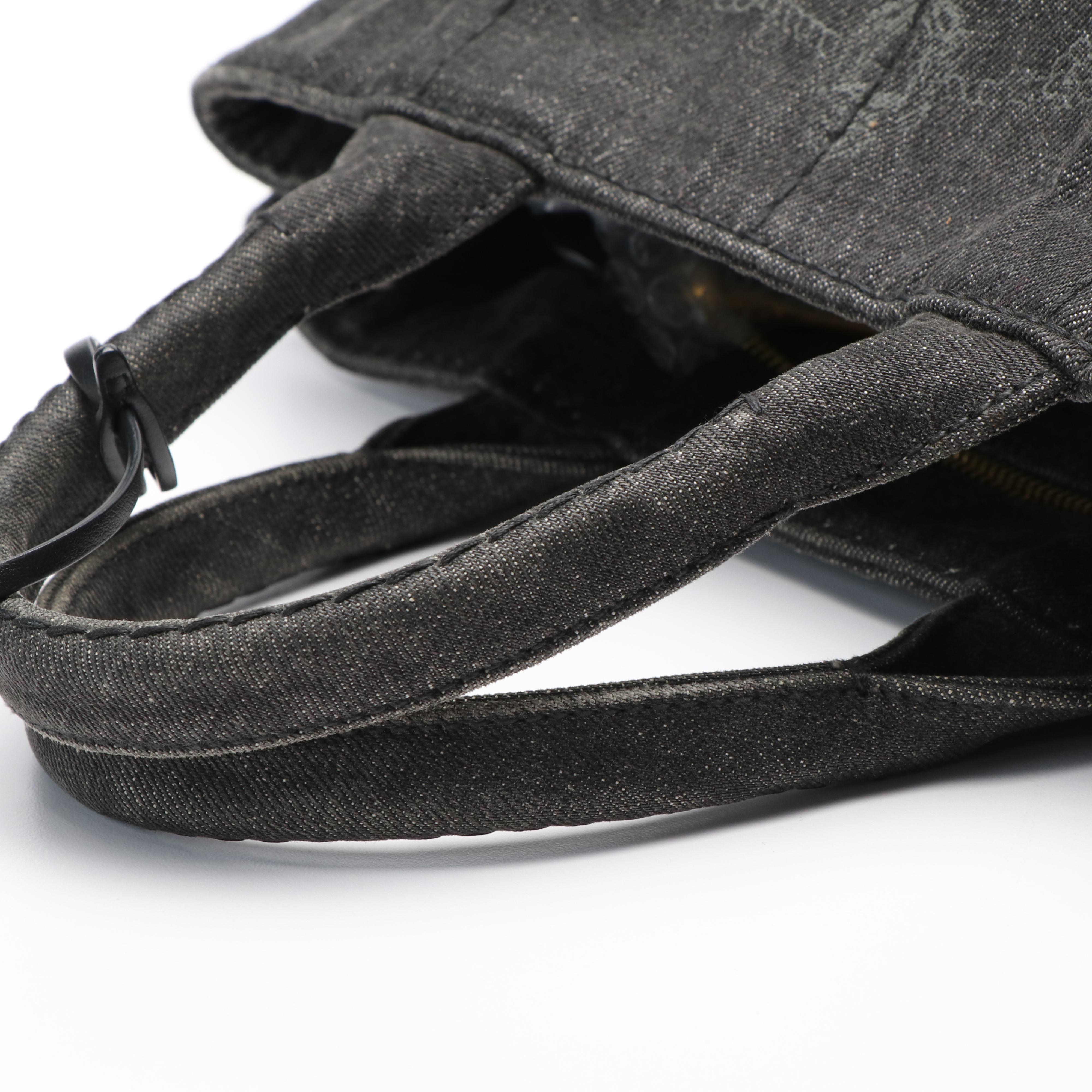 Prada Canapa Logo Denim Tote Bag