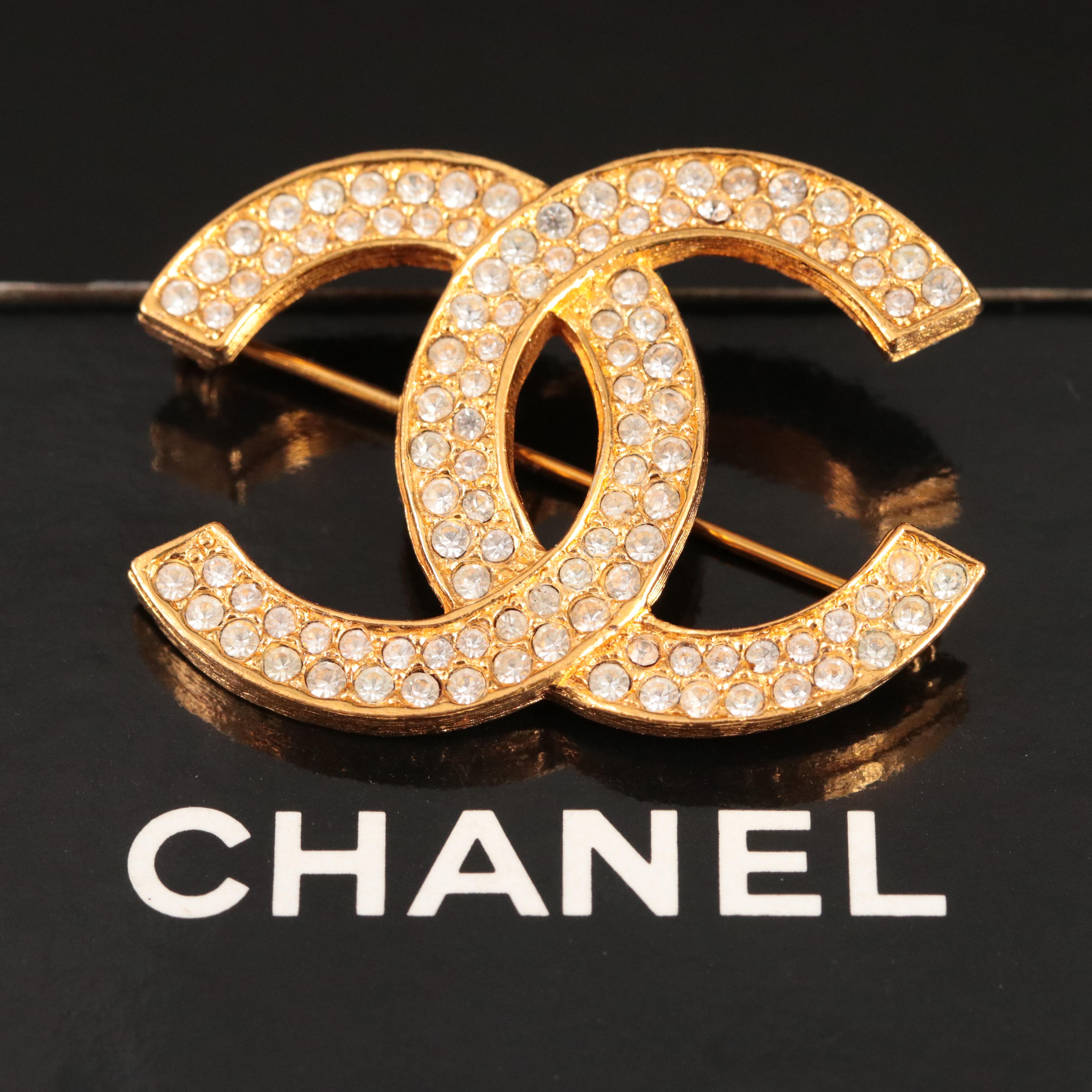 Chanel CC Crystal Brooch