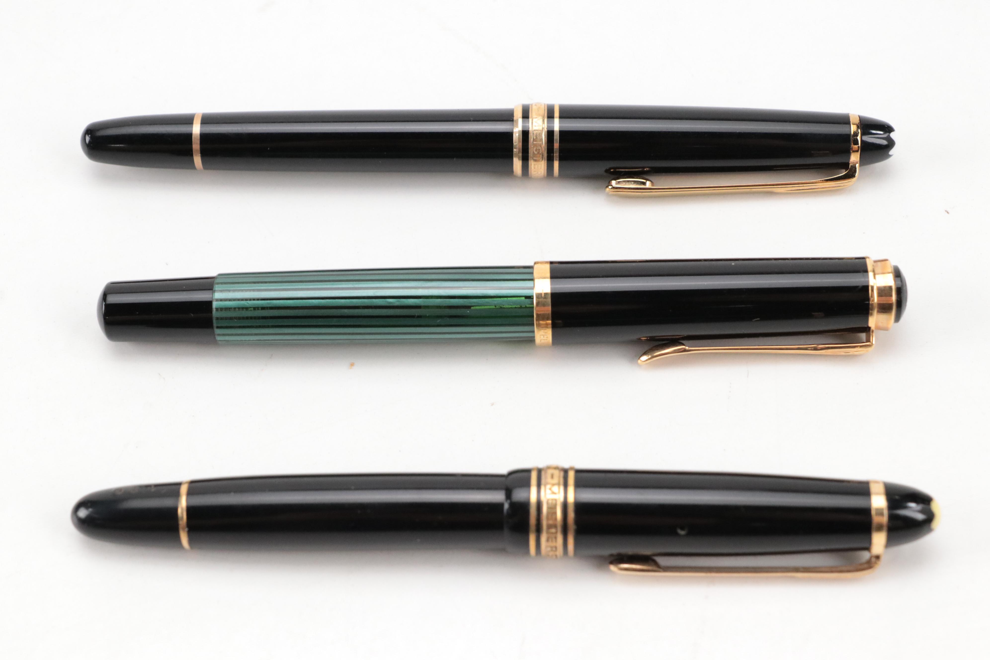 Montblanc Meisterstück 142G Fountain Pen with Pelikan and Other Pens