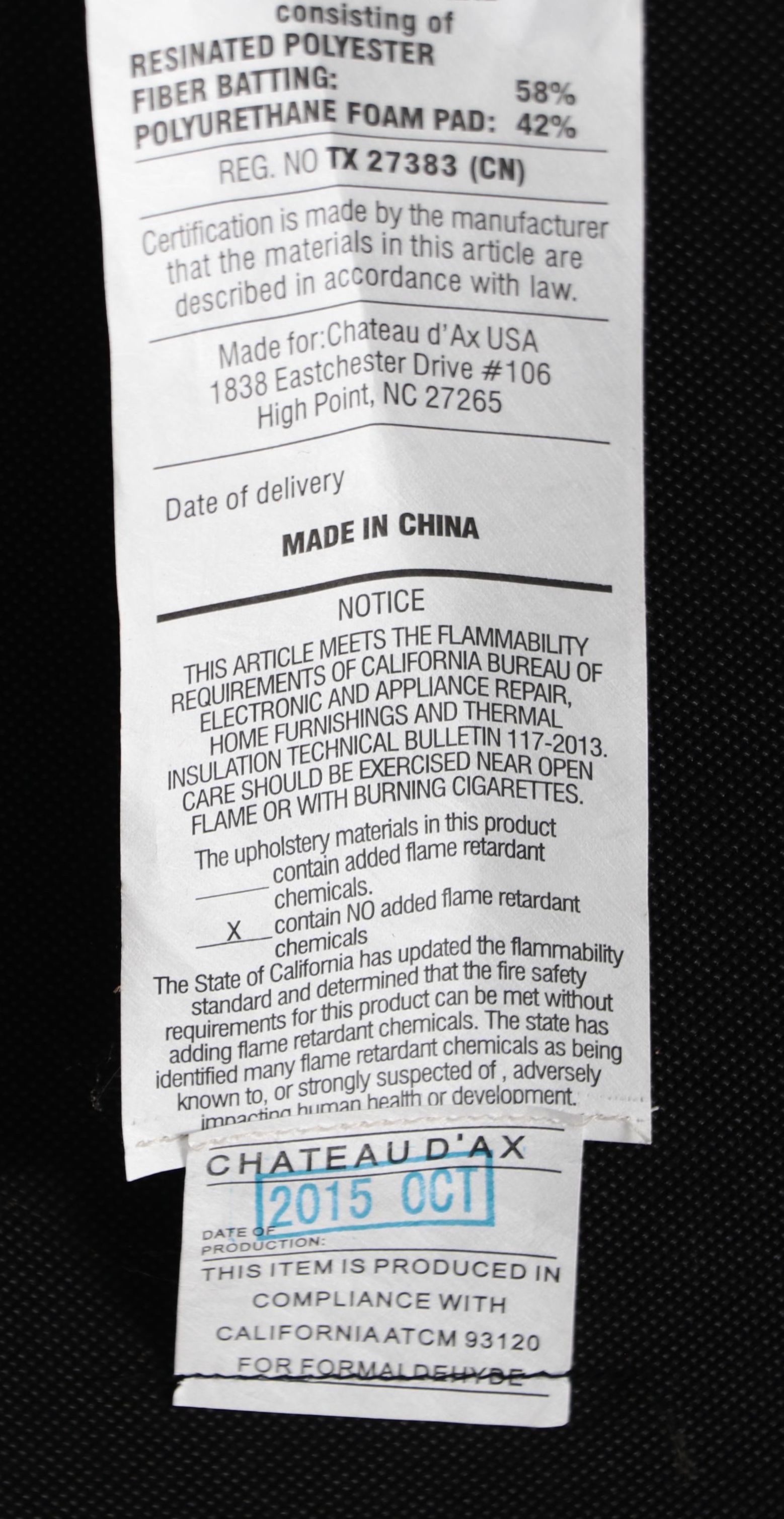 Chateau d'Ax Contemporary Black Leather Sofa