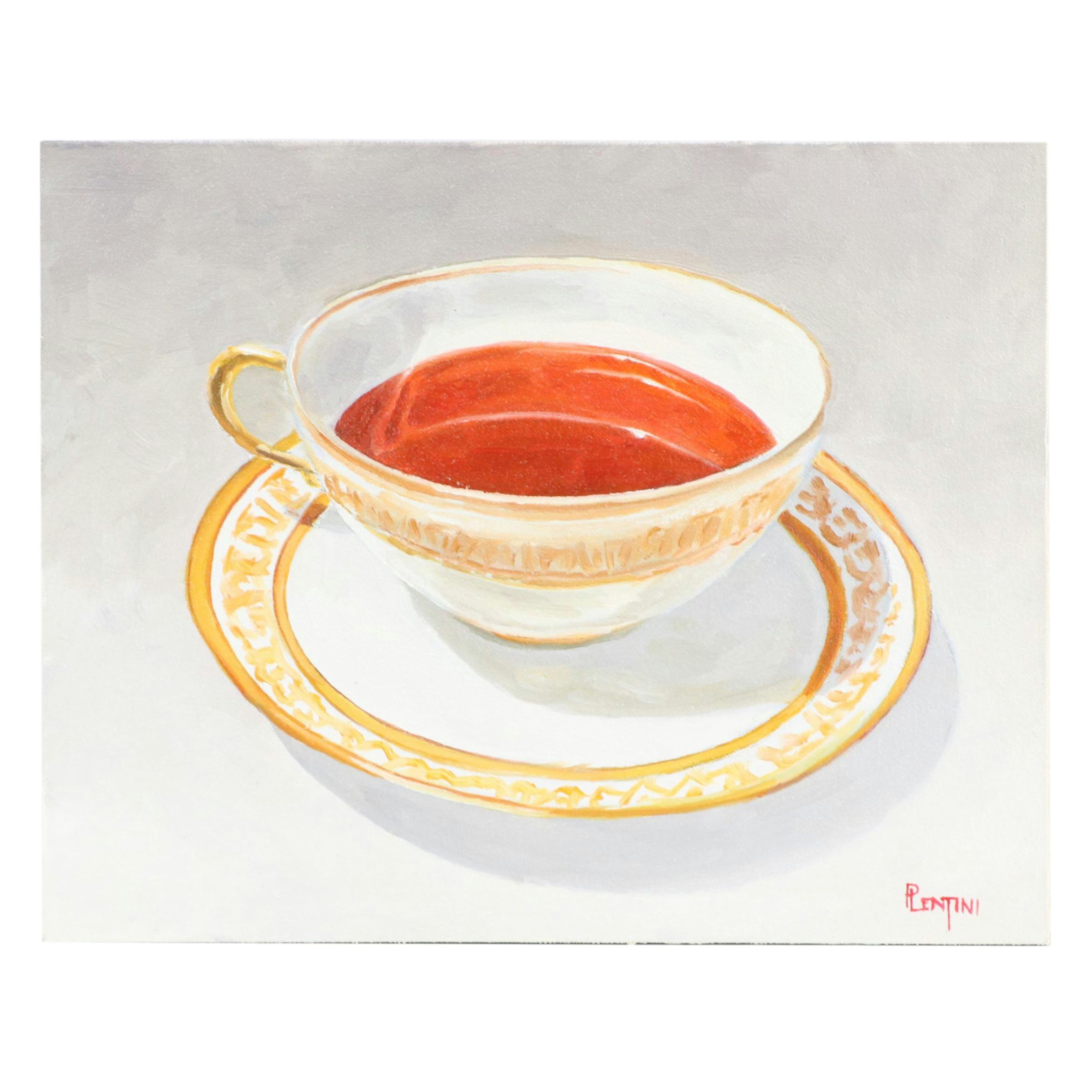 Peter Lentini Still Life Oil Painting "Limoges," 21st Century