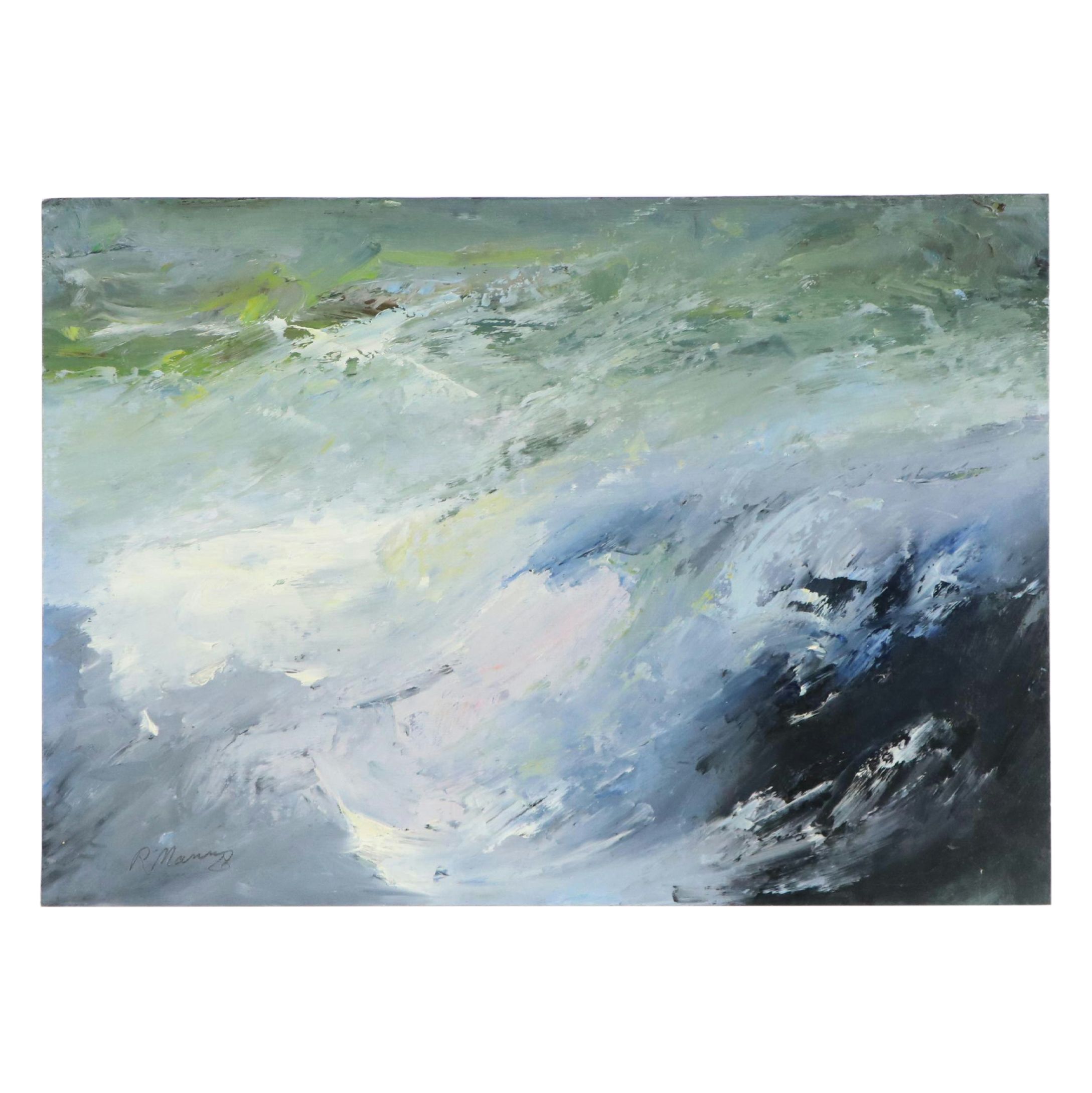 Rebecca L. Manns Seascape Oil Painting "The Wave," 2021