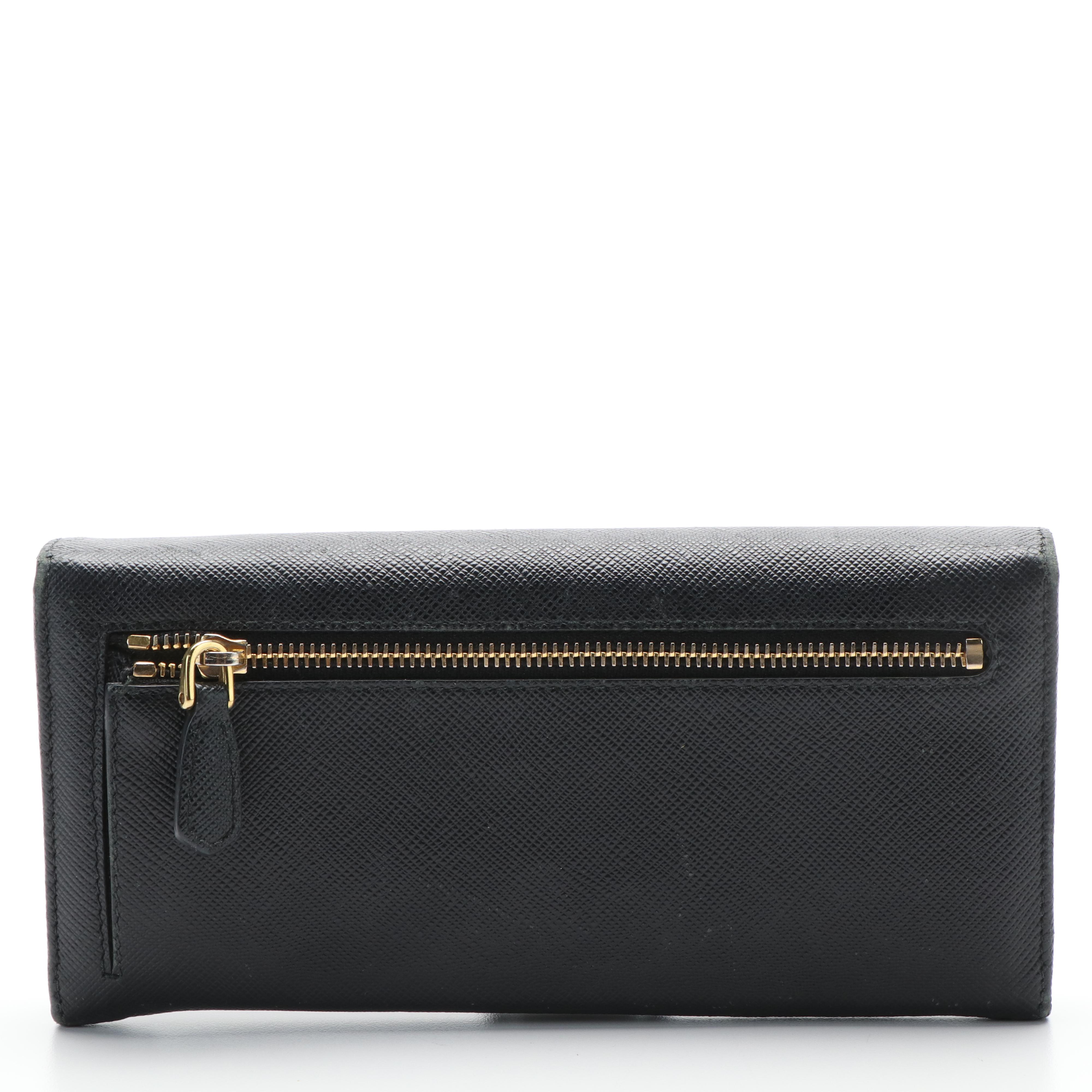 Prada Bow Saffiano Leather Continental Wallet