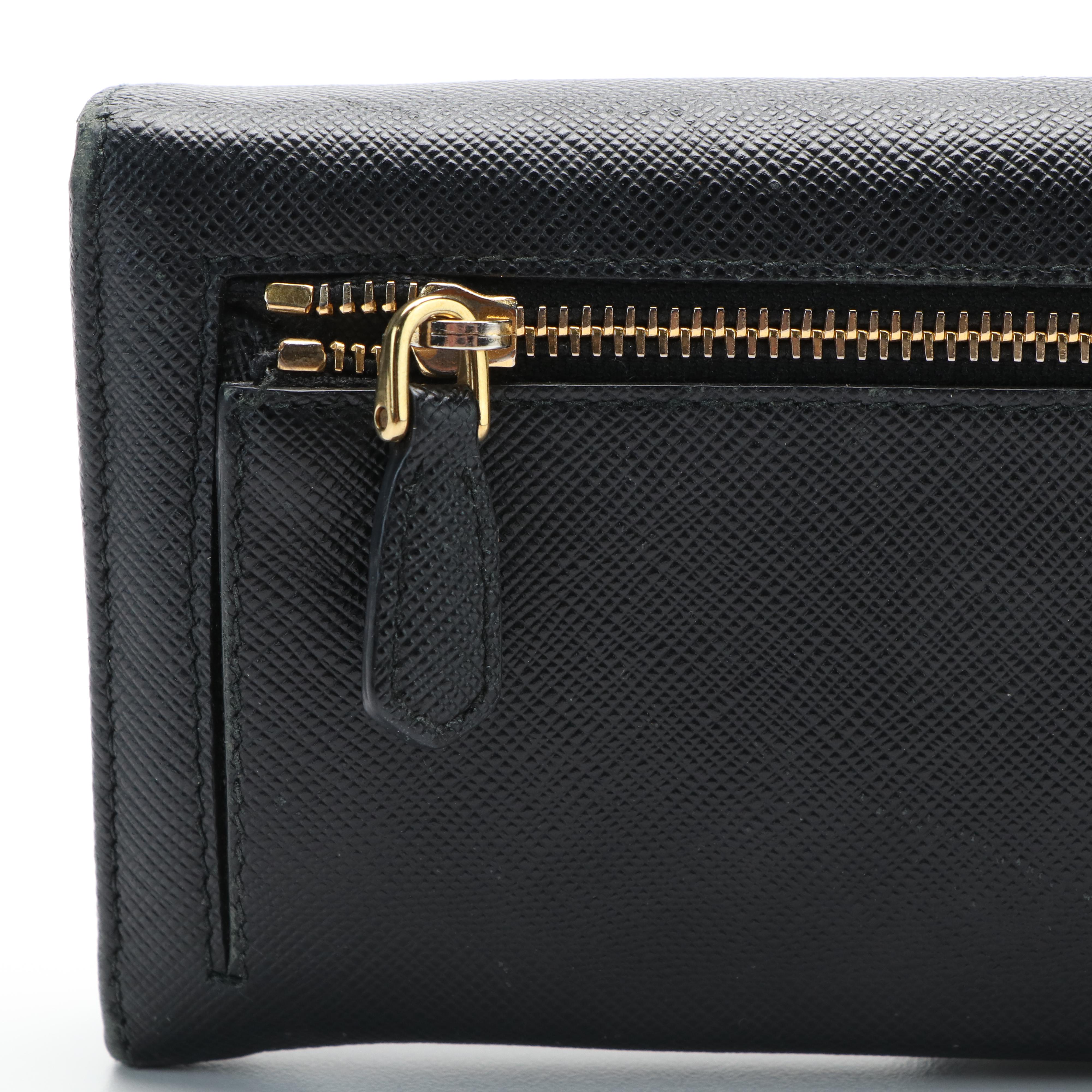 Prada Bow Saffiano Leather Continental Wallet