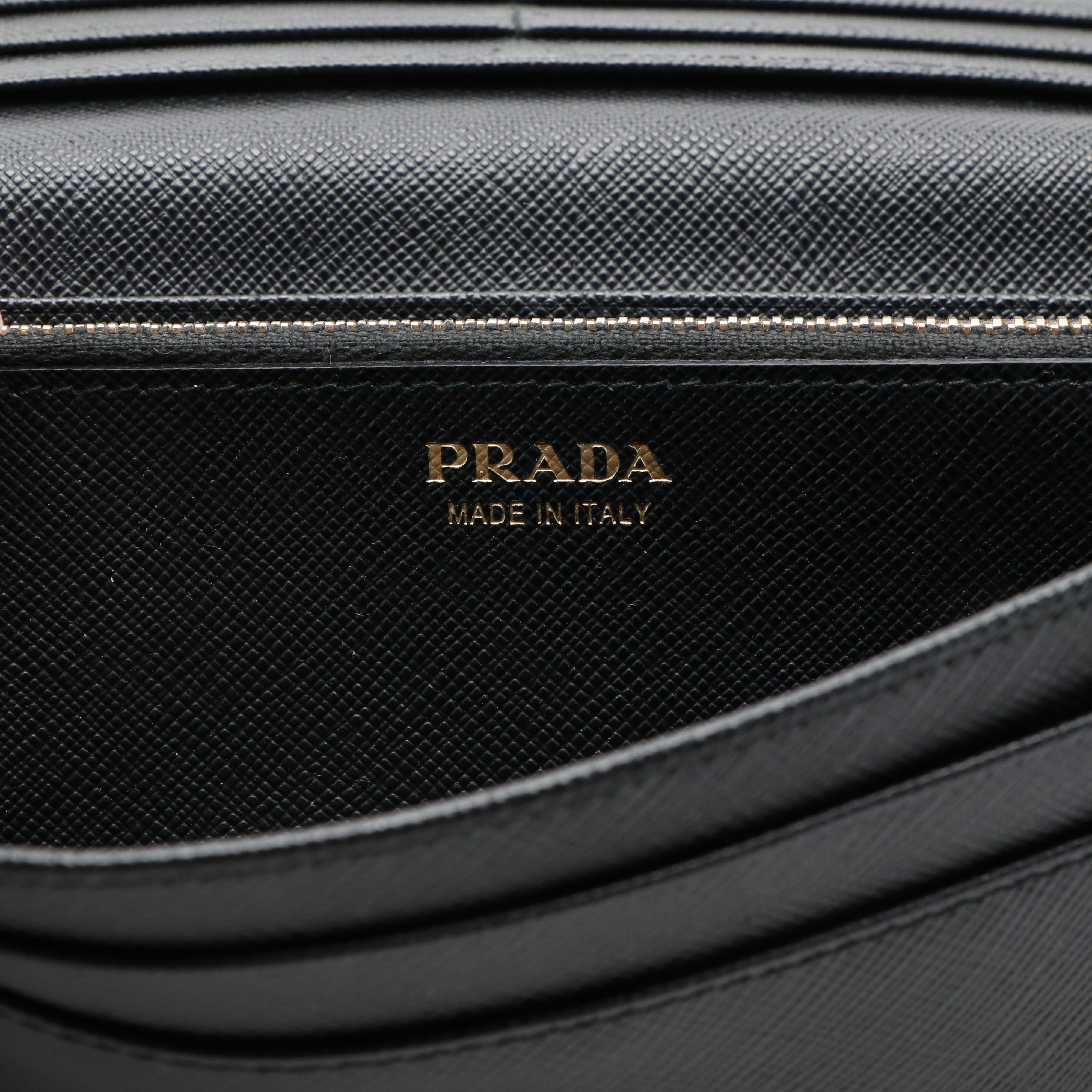 Prada Bow Saffiano Leather Continental Wallet