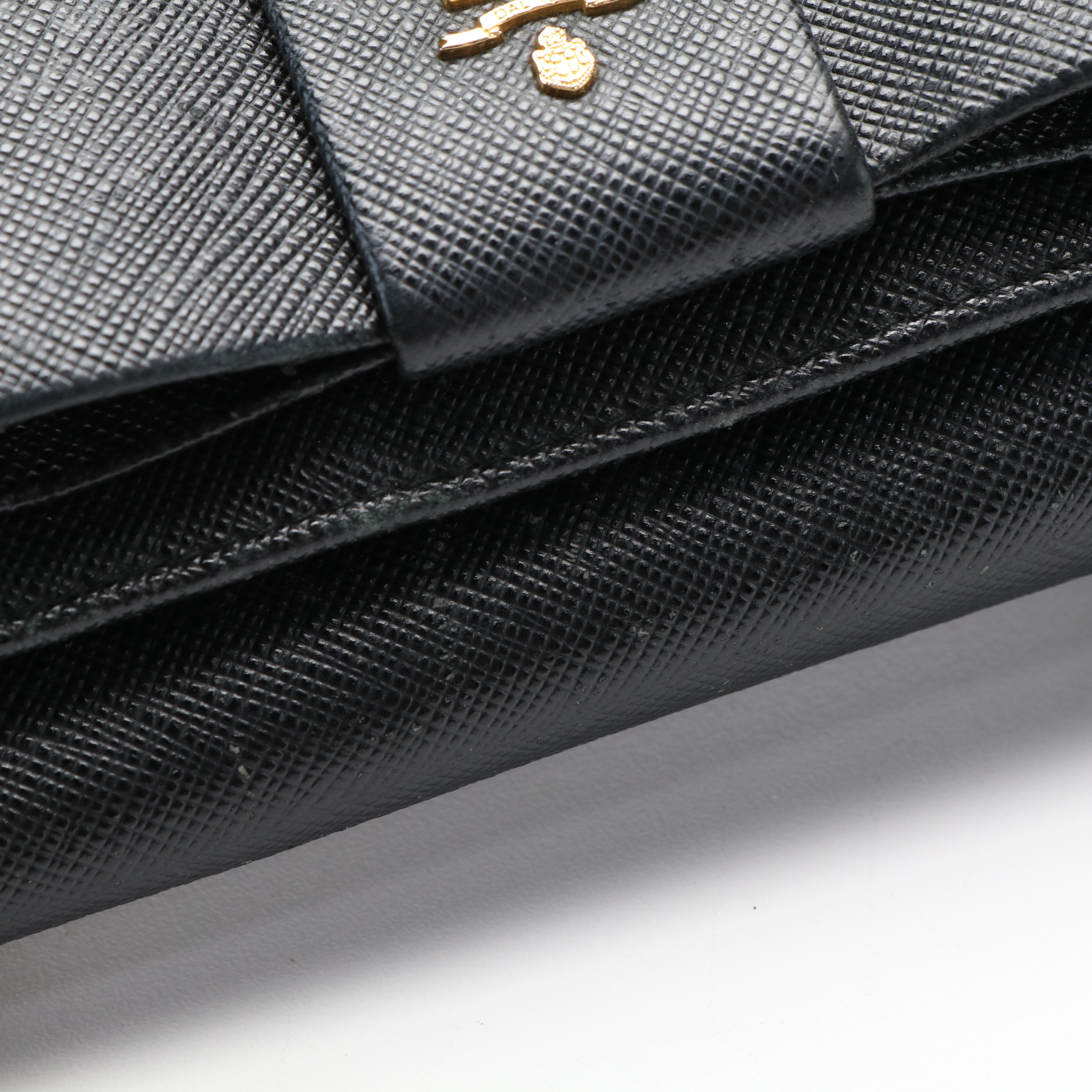 Prada Bow Saffiano Leather Continental Wallet