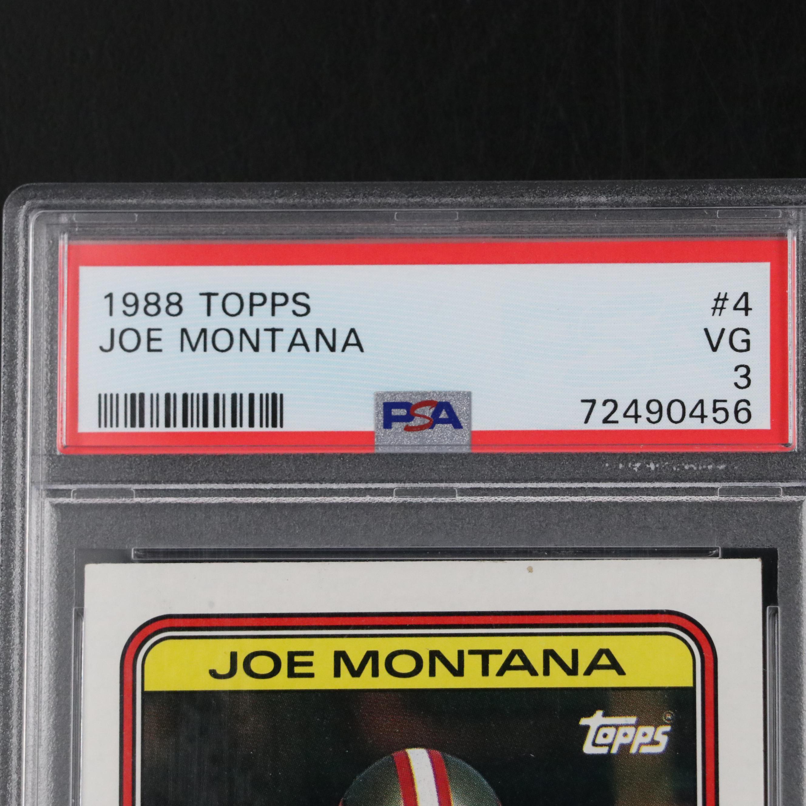 1988 Topps Joe Montana Record Breaker Football Card #4 Graded PSA 3