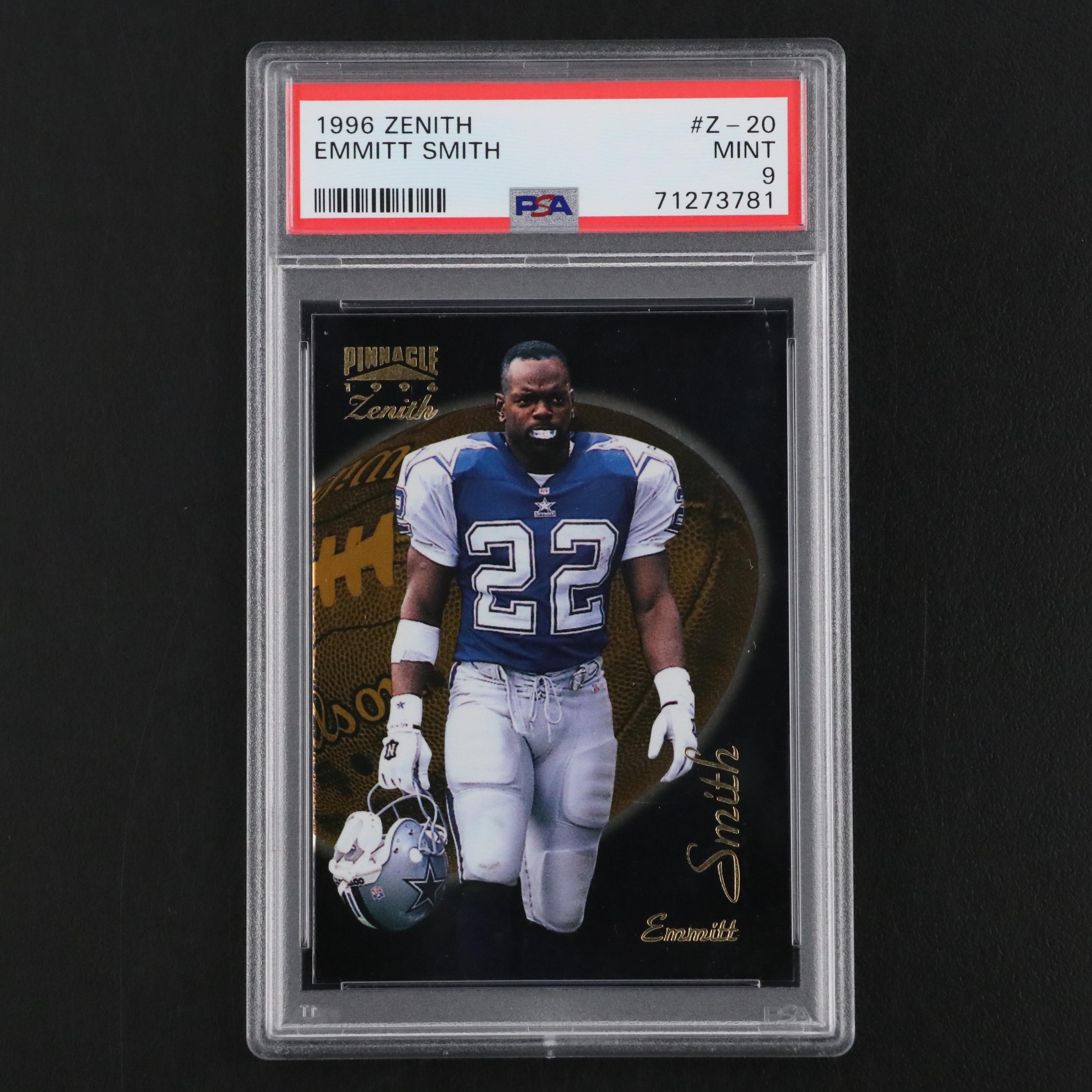 1996 Zenith Emmitt Smith Dallas Cowboys Football Card #Z-20 Graded PSA 9