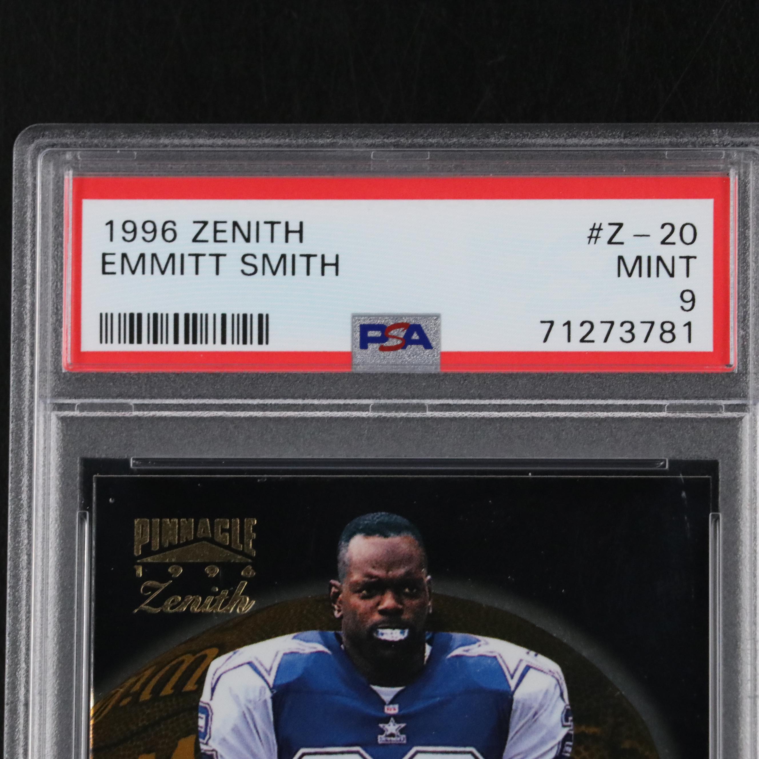 1996 Zenith Emmitt Smith Dallas Cowboys Football Card #Z-20 Graded PSA 9
