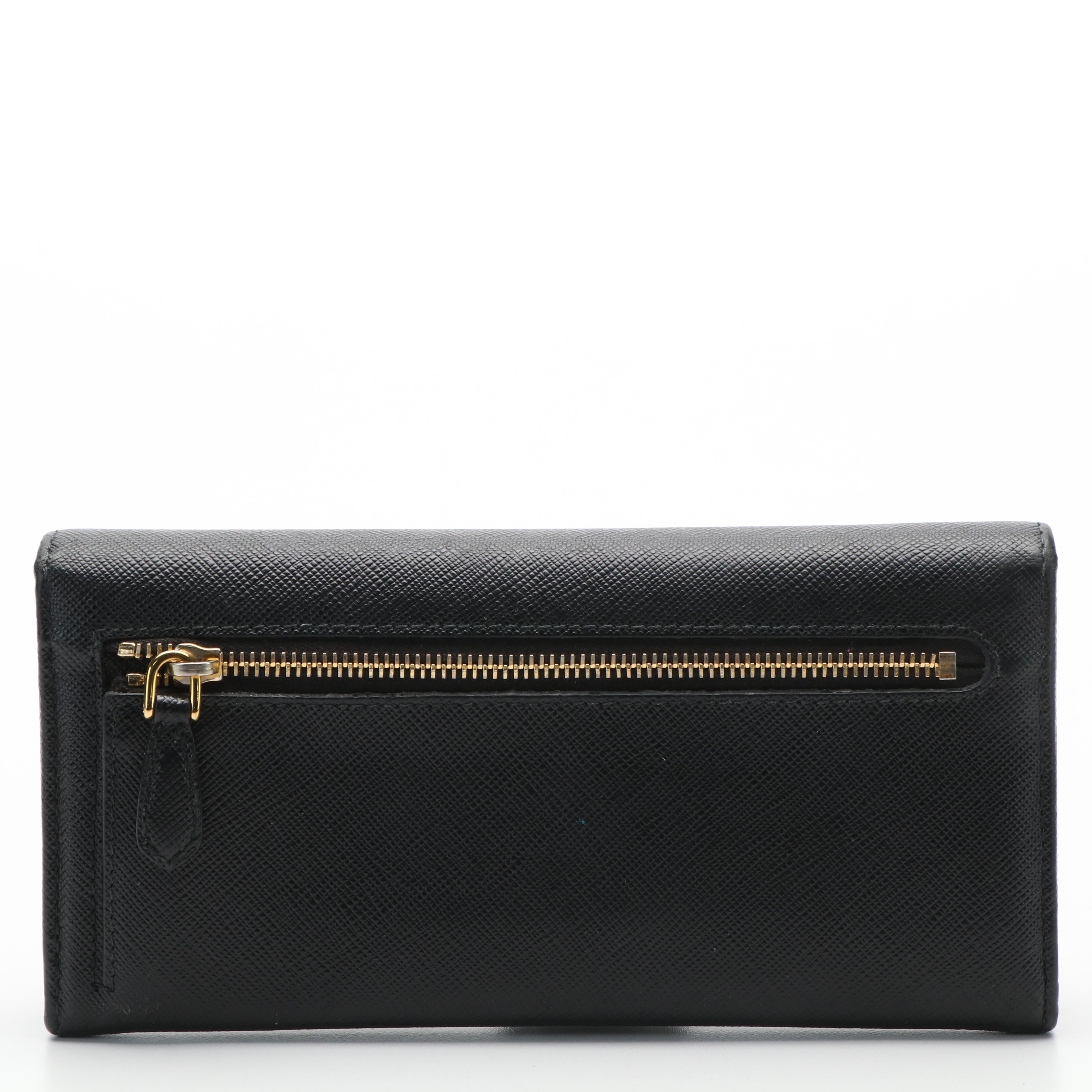 Prada Bow Saffiano Leather Continental Wallet