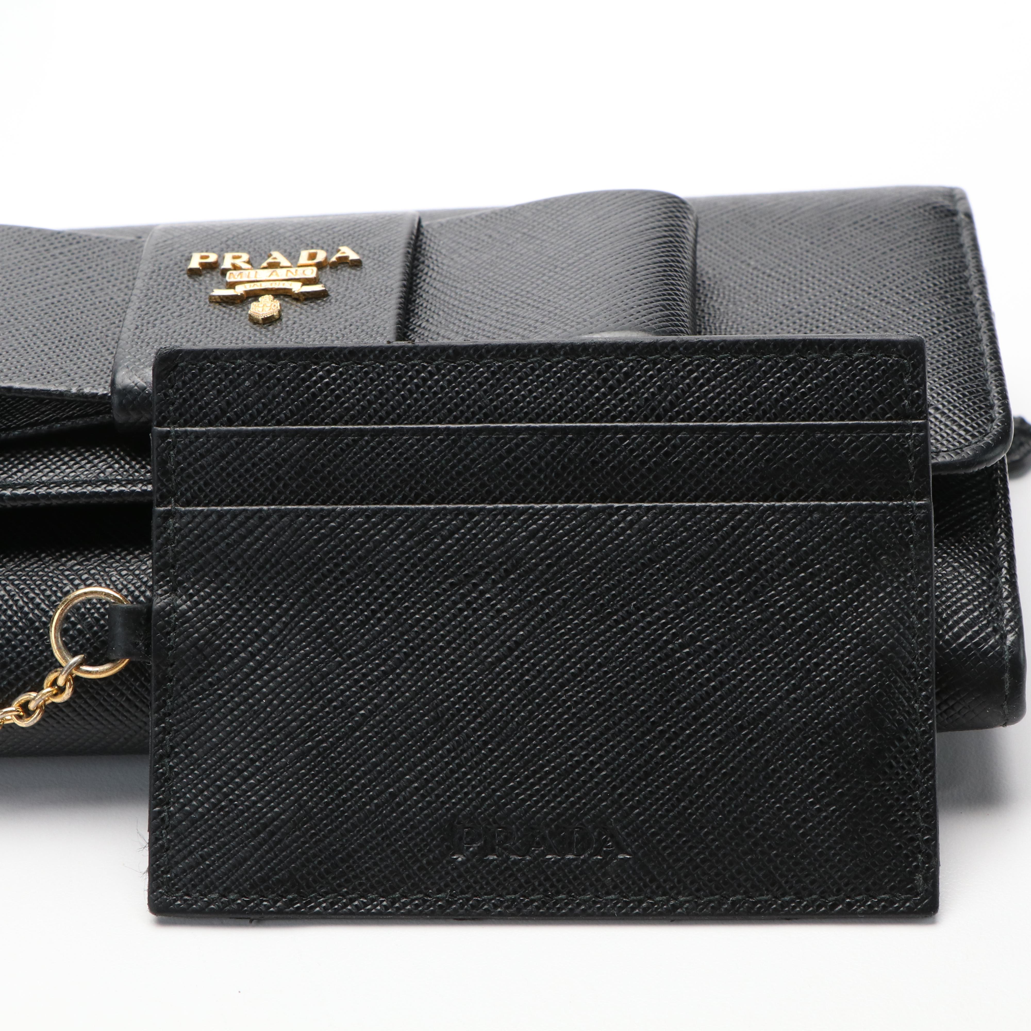 Prada Bow Saffiano Leather Continental Wallet