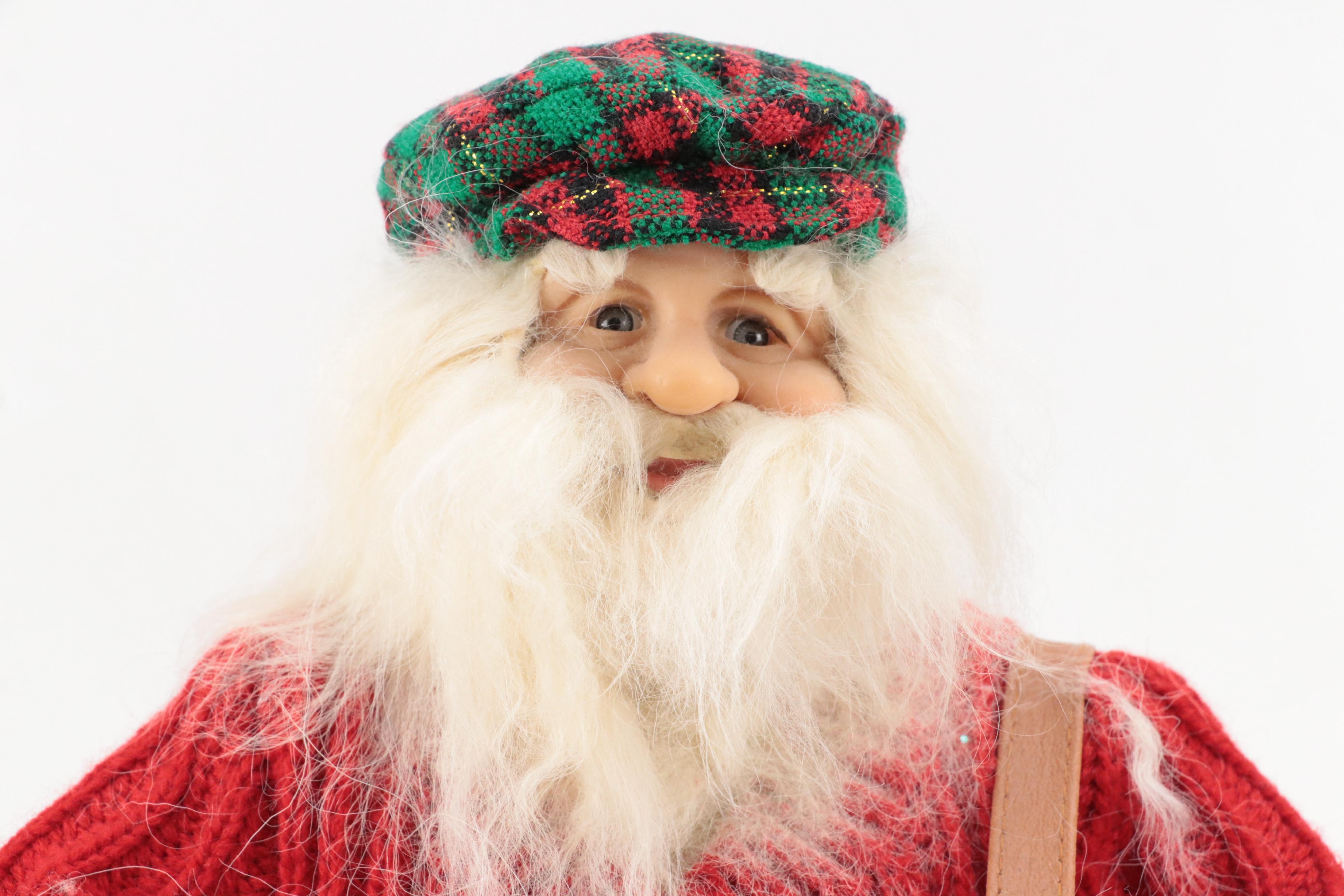 Resin Sleepy Santa Figurine and Golfing Santa Figurines