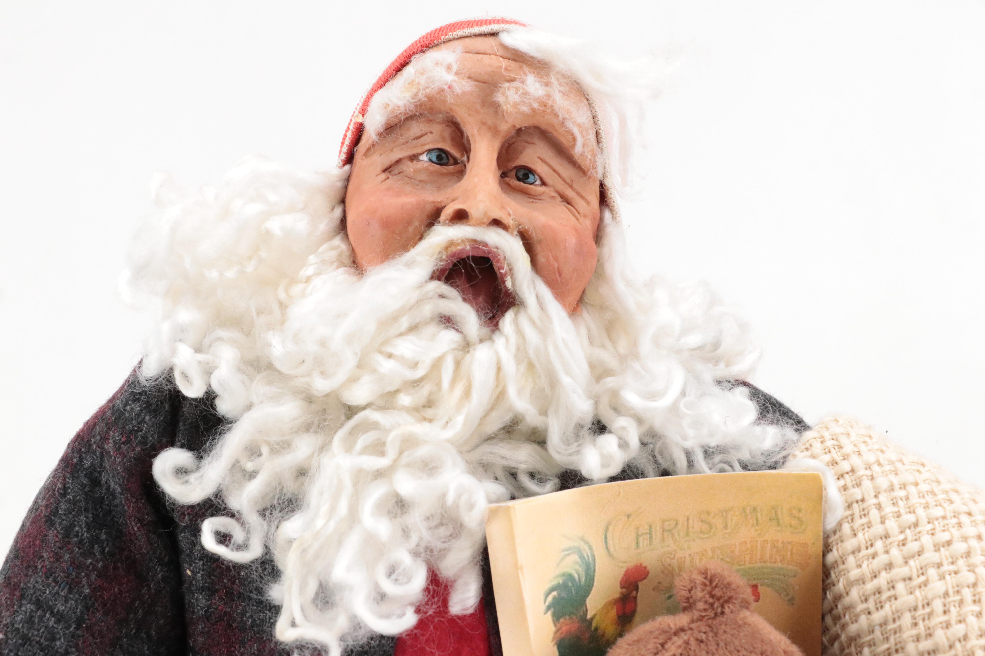 Resin Sleepy Santa Figurine and Golfing Santa Figurines