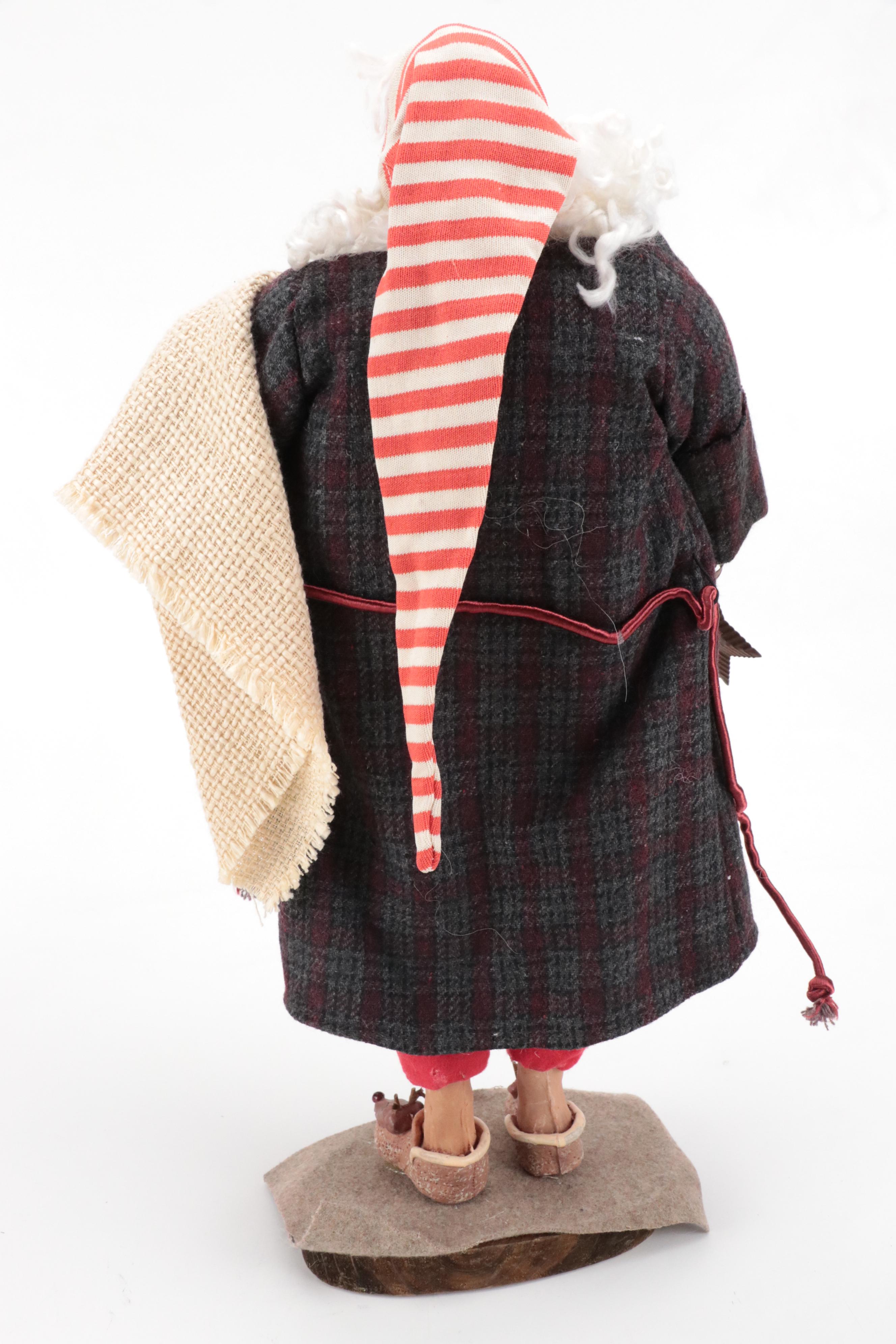 Resin Sleepy Santa Figurine and Golfing Santa Figurines