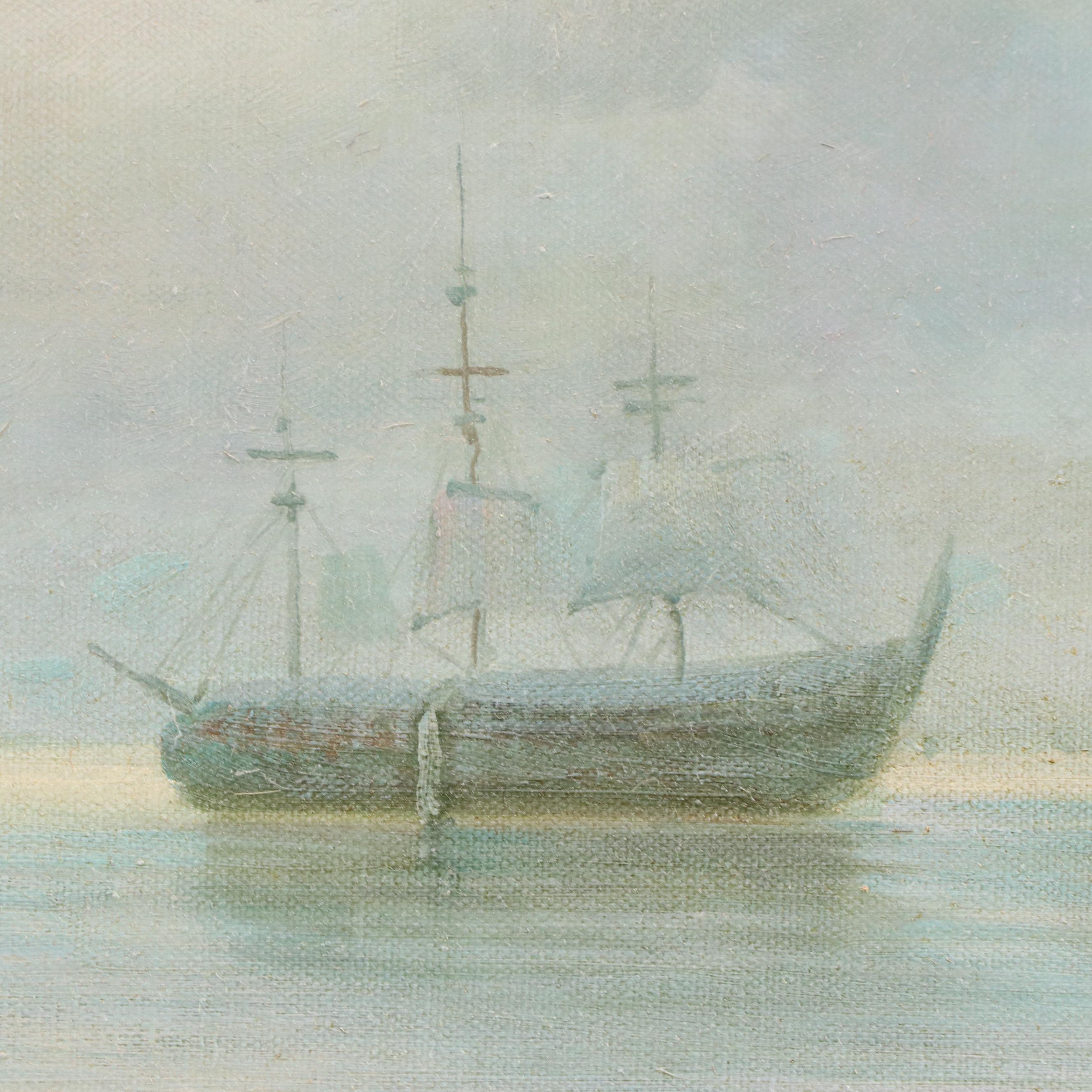 Oil Painting After J. M. W. Turner "Sun Rising Through The Vapors," 20th Century