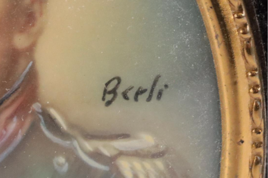 French Napoleonic Style Oil Paintings on Plastic in Gilt Plaster and Wood Frame