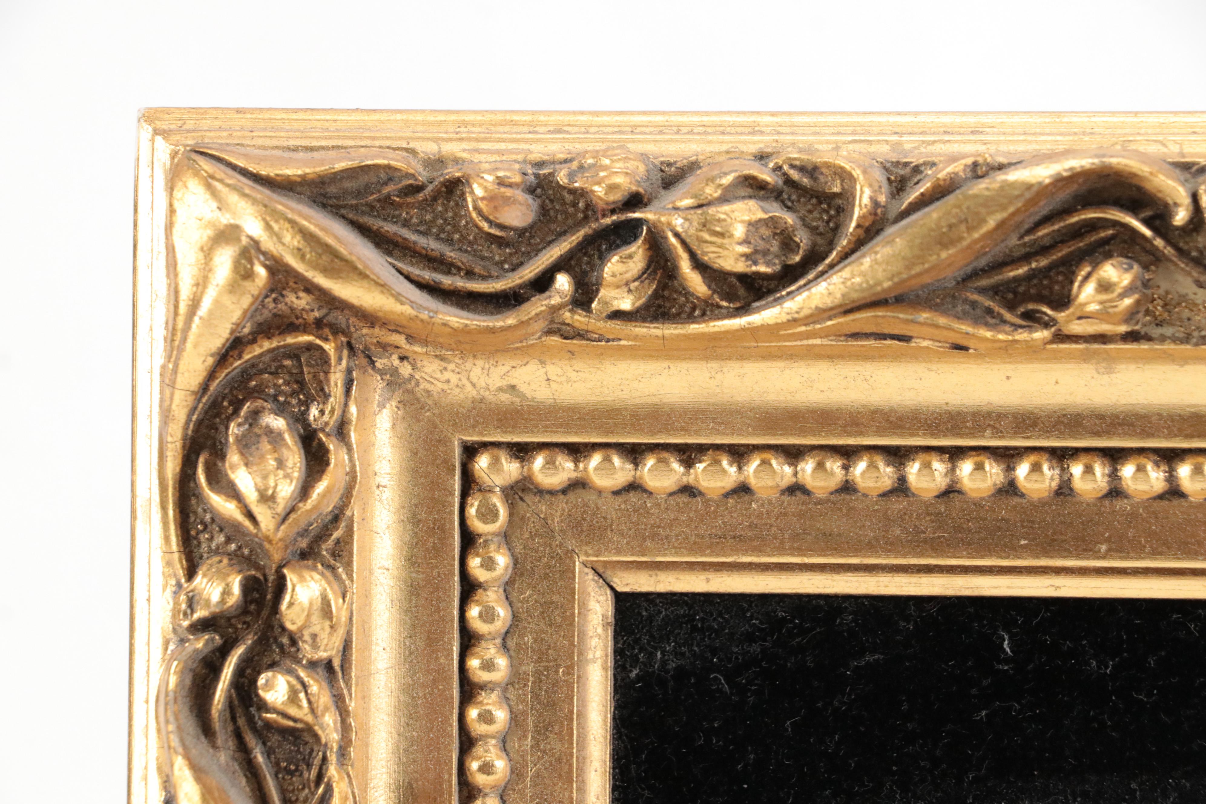 French Napoleonic Style Oil Paintings on Plastic in Gilt Plaster and Wood Frame