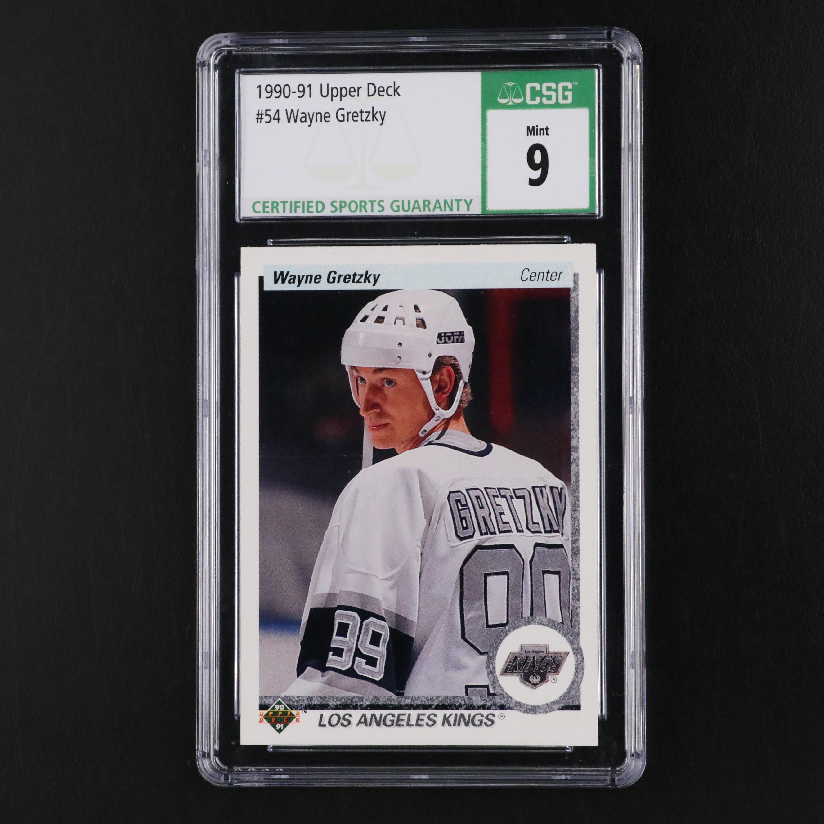 1990-91 Upper Deck Wayne Gretzky #54 Hockey Card Graded CSG 9 Mint