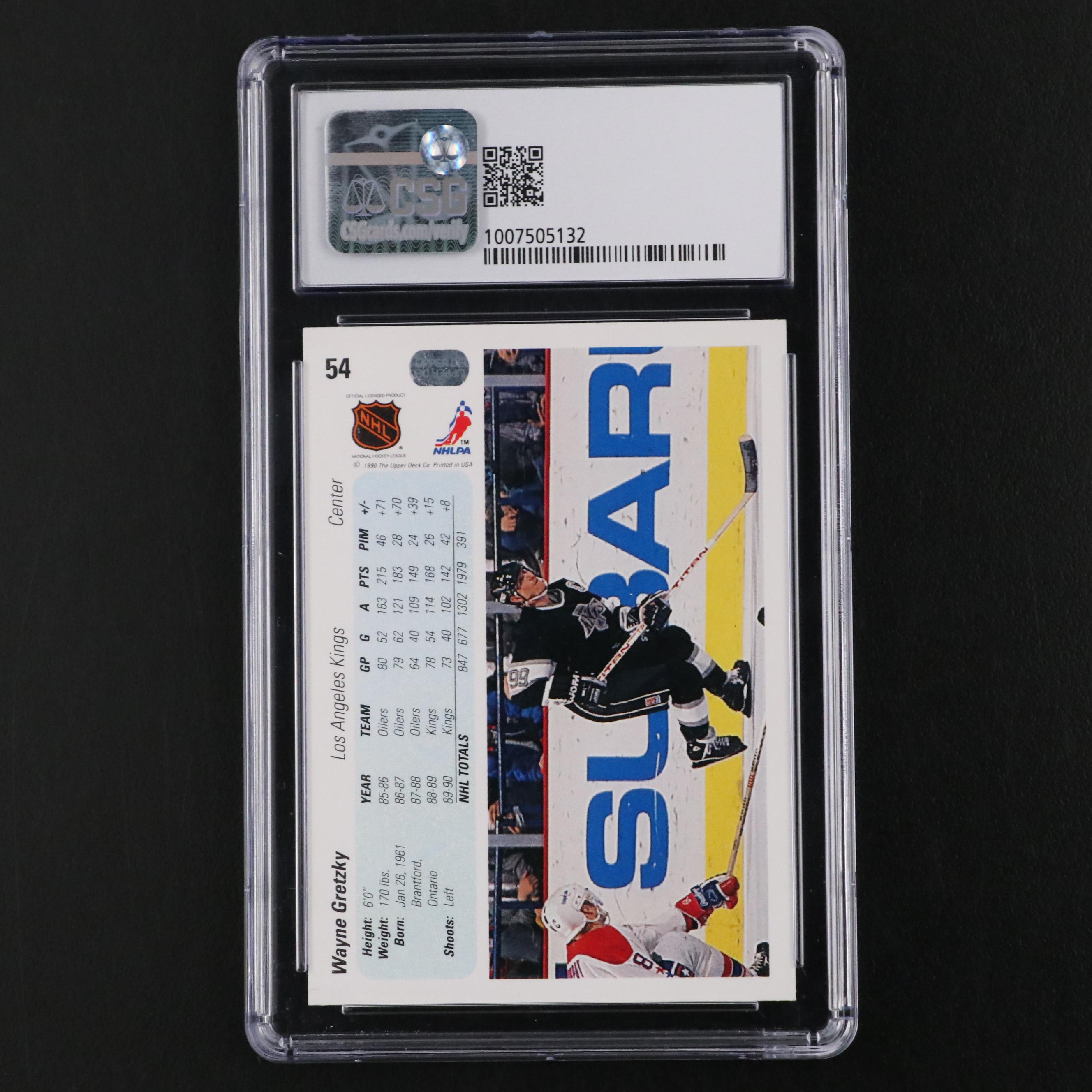 1990-91 Upper Deck Wayne Gretzky #54 Hockey Card Graded CSG 9 Mint