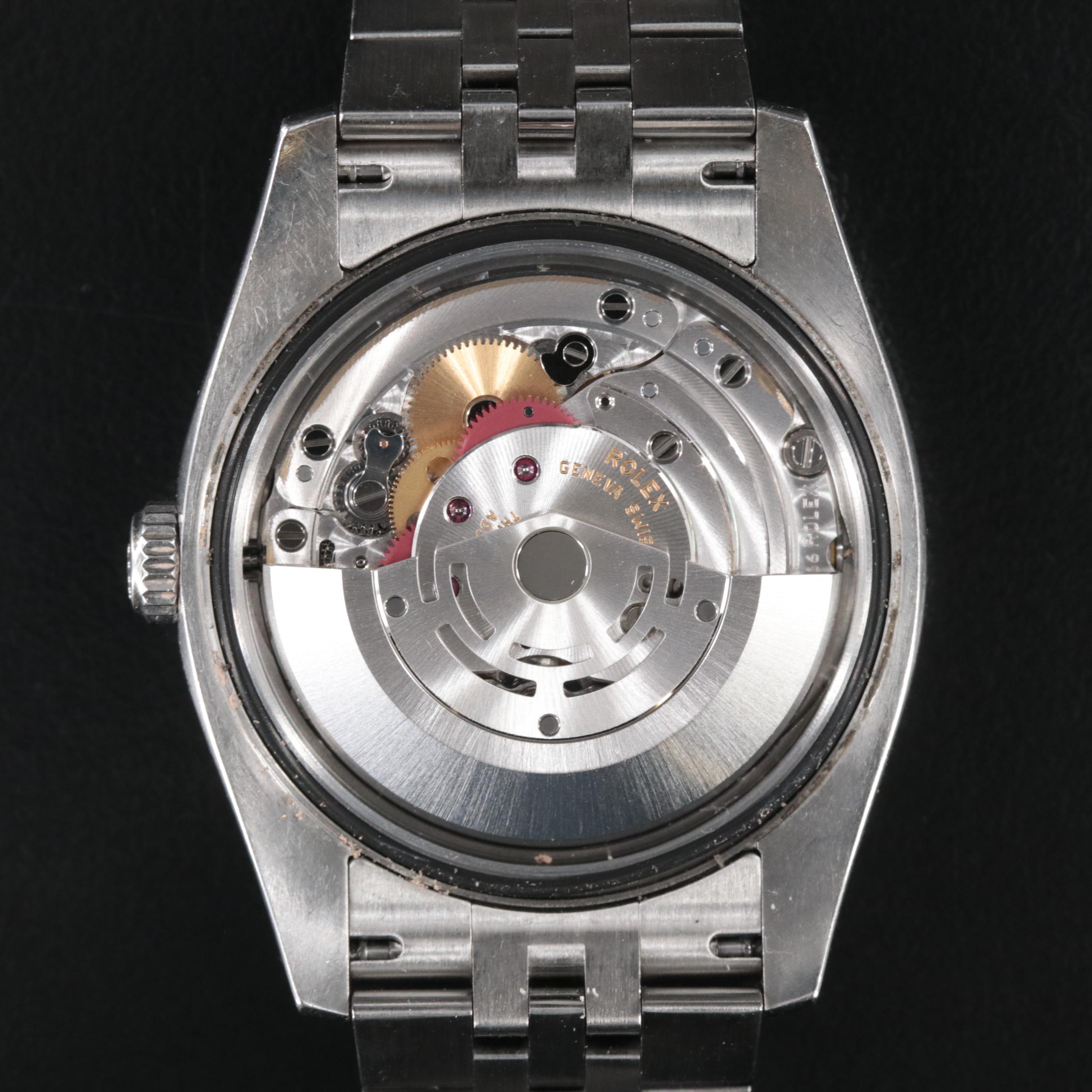 Rolex Black Mother-of-Pearl Factory Diamond Dial Datejust Watch