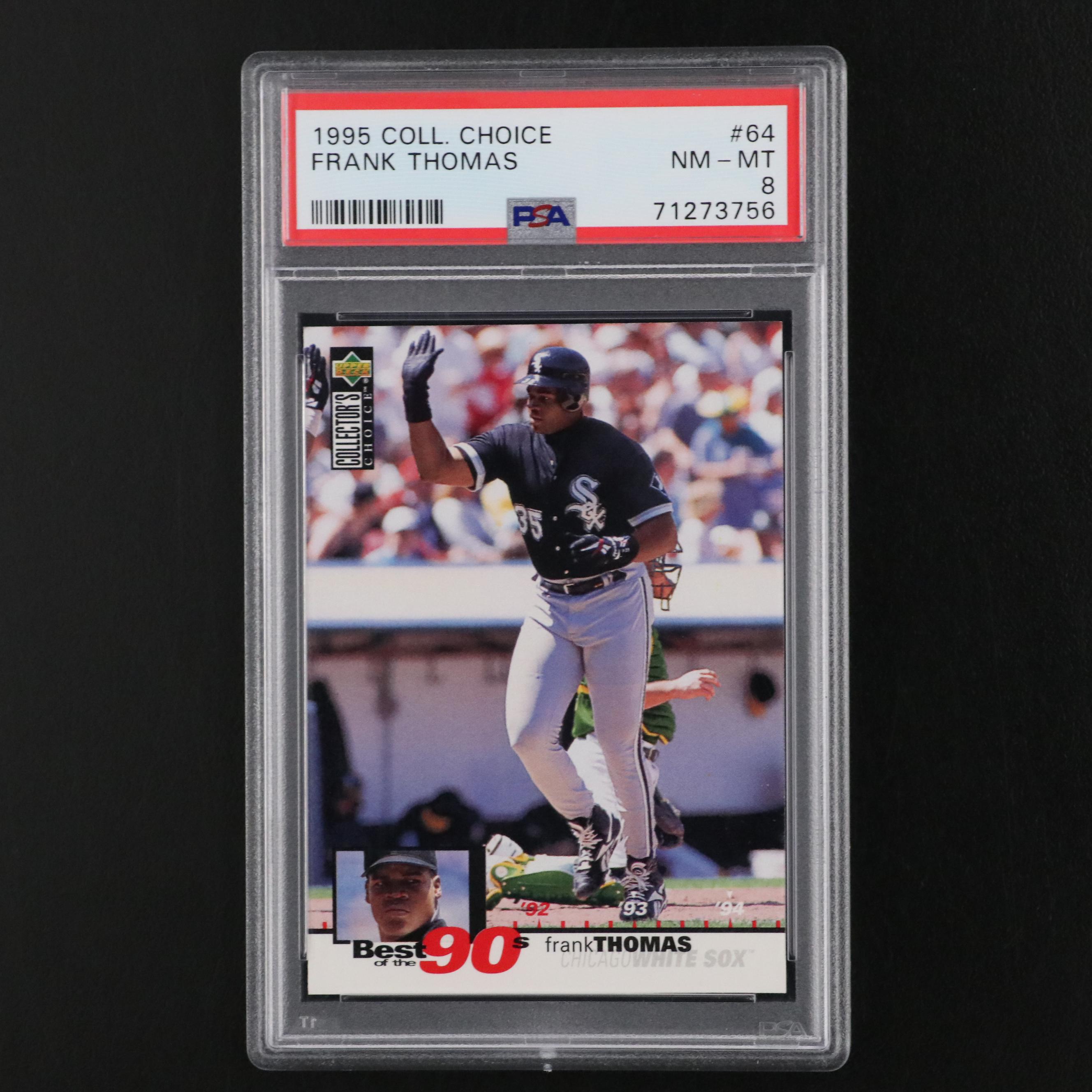 1995 Collectors Choice Frank Thomas Chicago White Sox Baseball Card Graded PSA 8