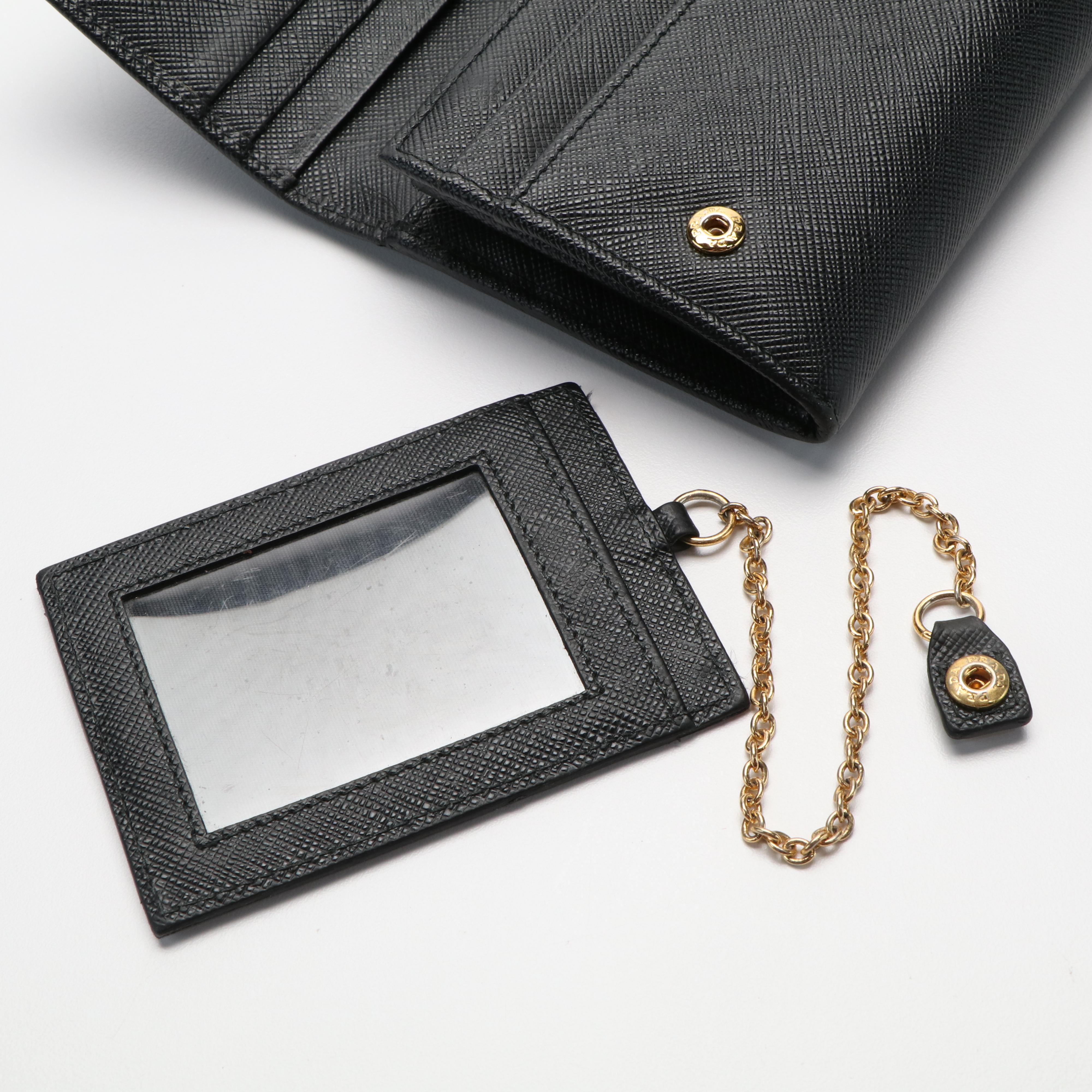 Prada Bow Saffiano Leather Continental Wallet