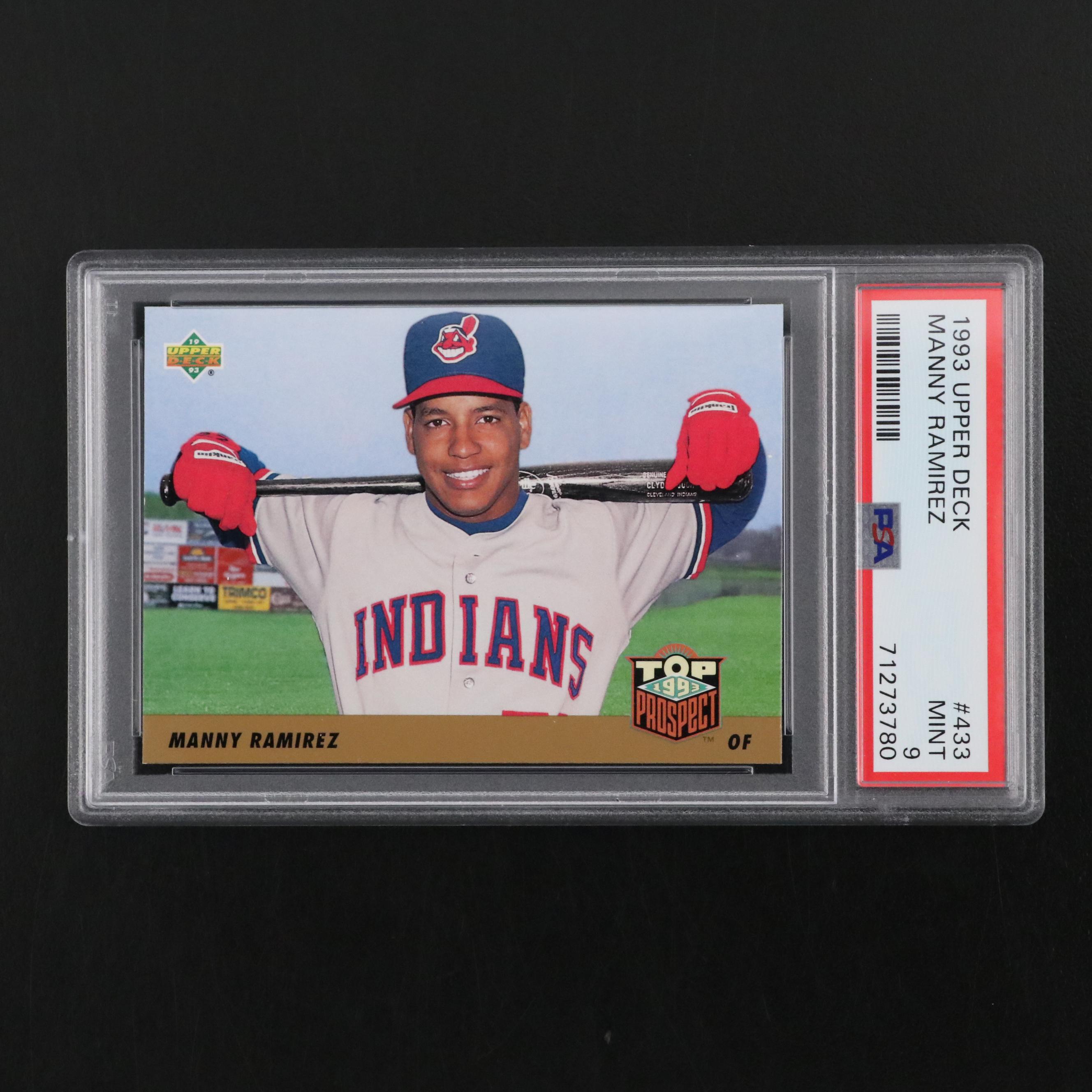 1993 Upper Deck Manny Ramirez Top Prospect Baseball Card #433 Graded PSA 9