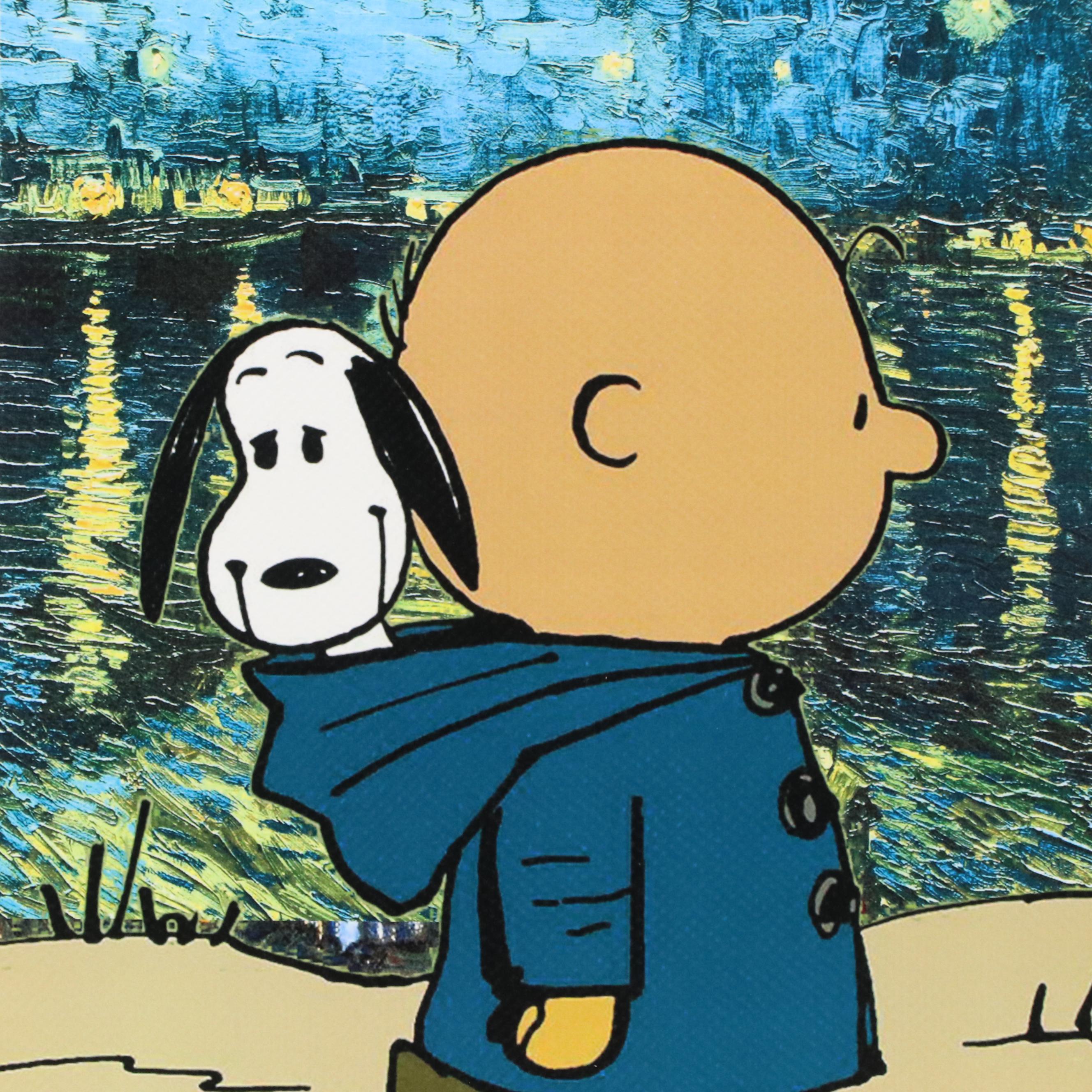 Death NYC Graphic Digital Print Featuring Snoopy and Charlie Brown, 21st Century