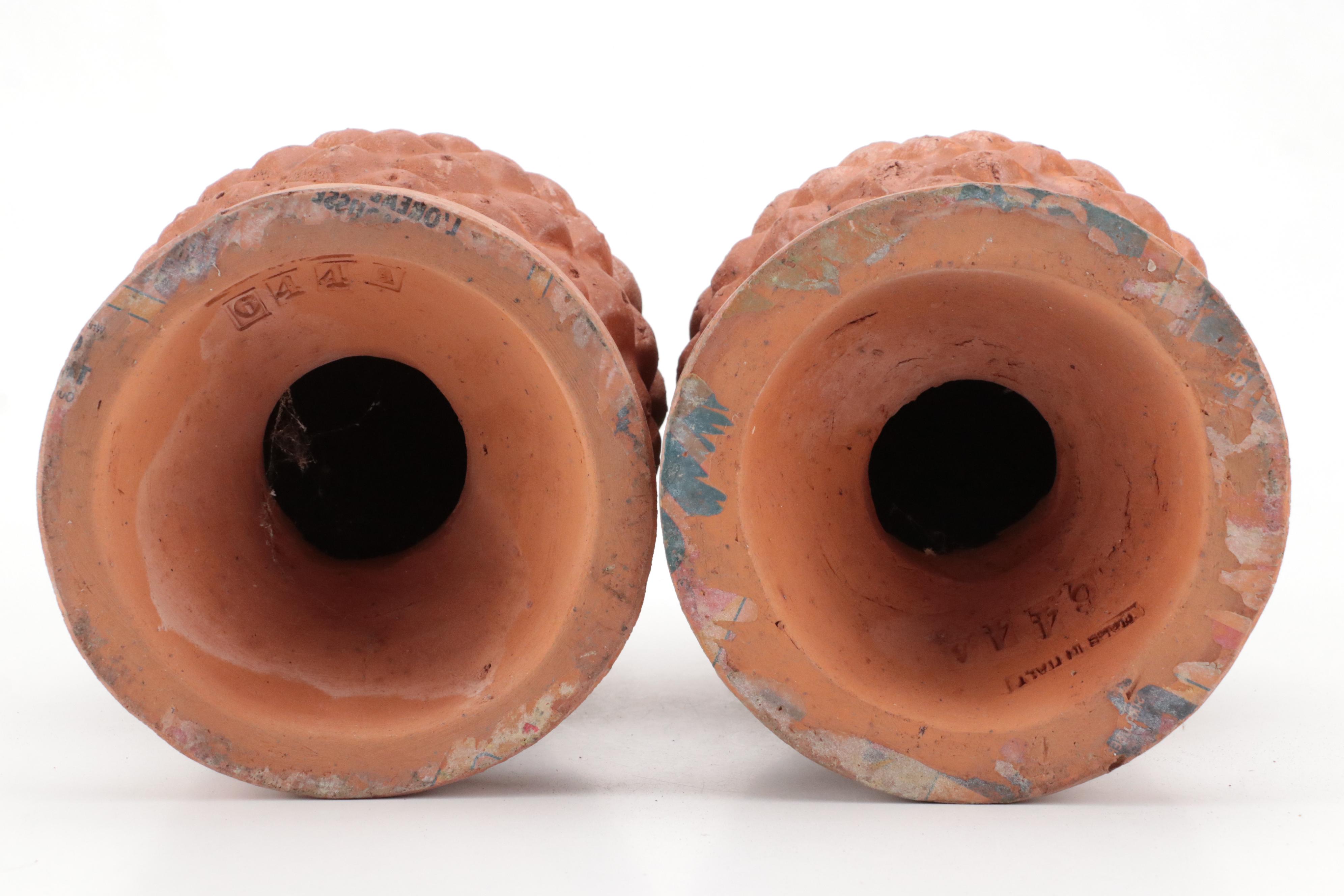 Italian Terracotta Pinecone Finials