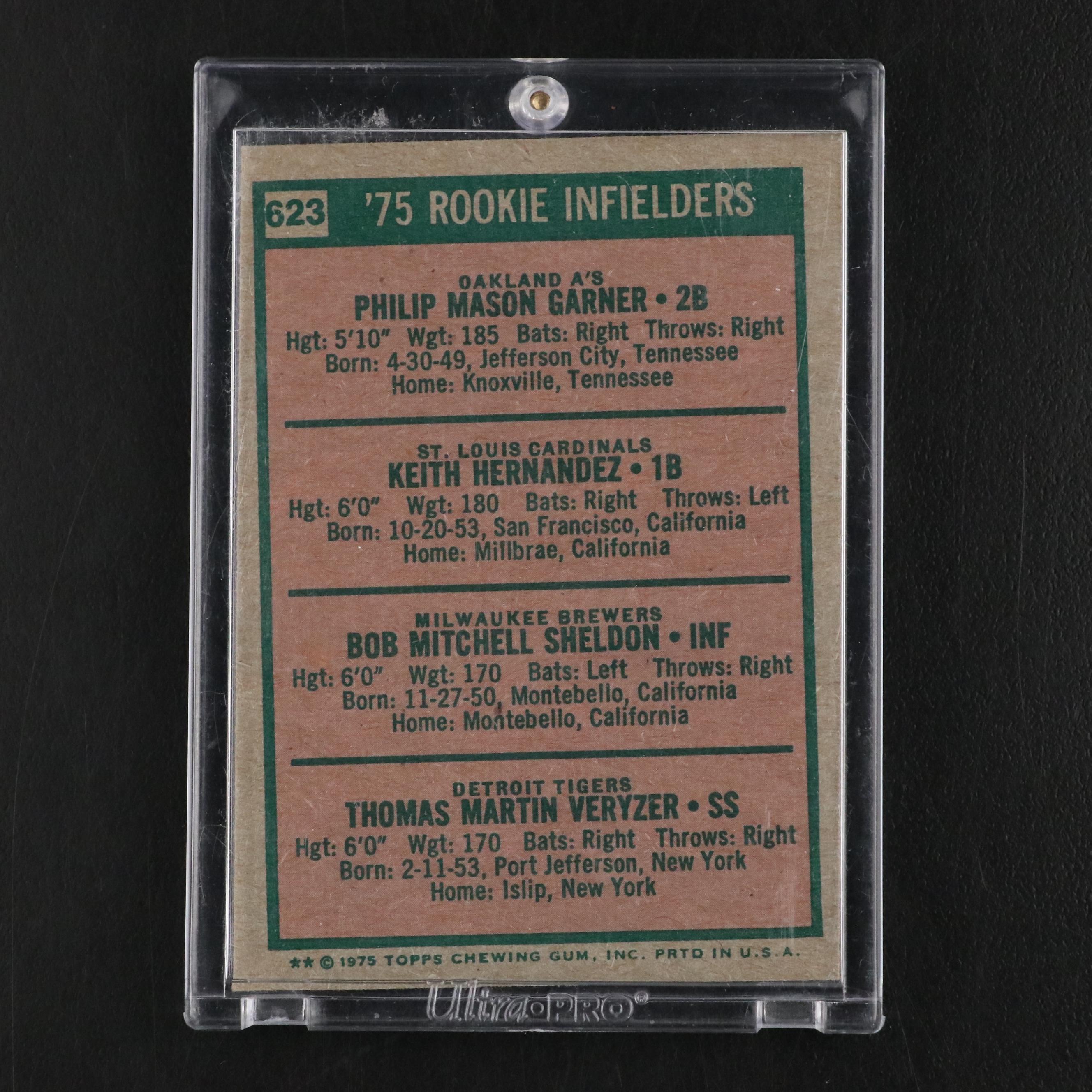 1975 Topps Keith Hernandez St. Louis Cardinals Rookie Baseball Card #623