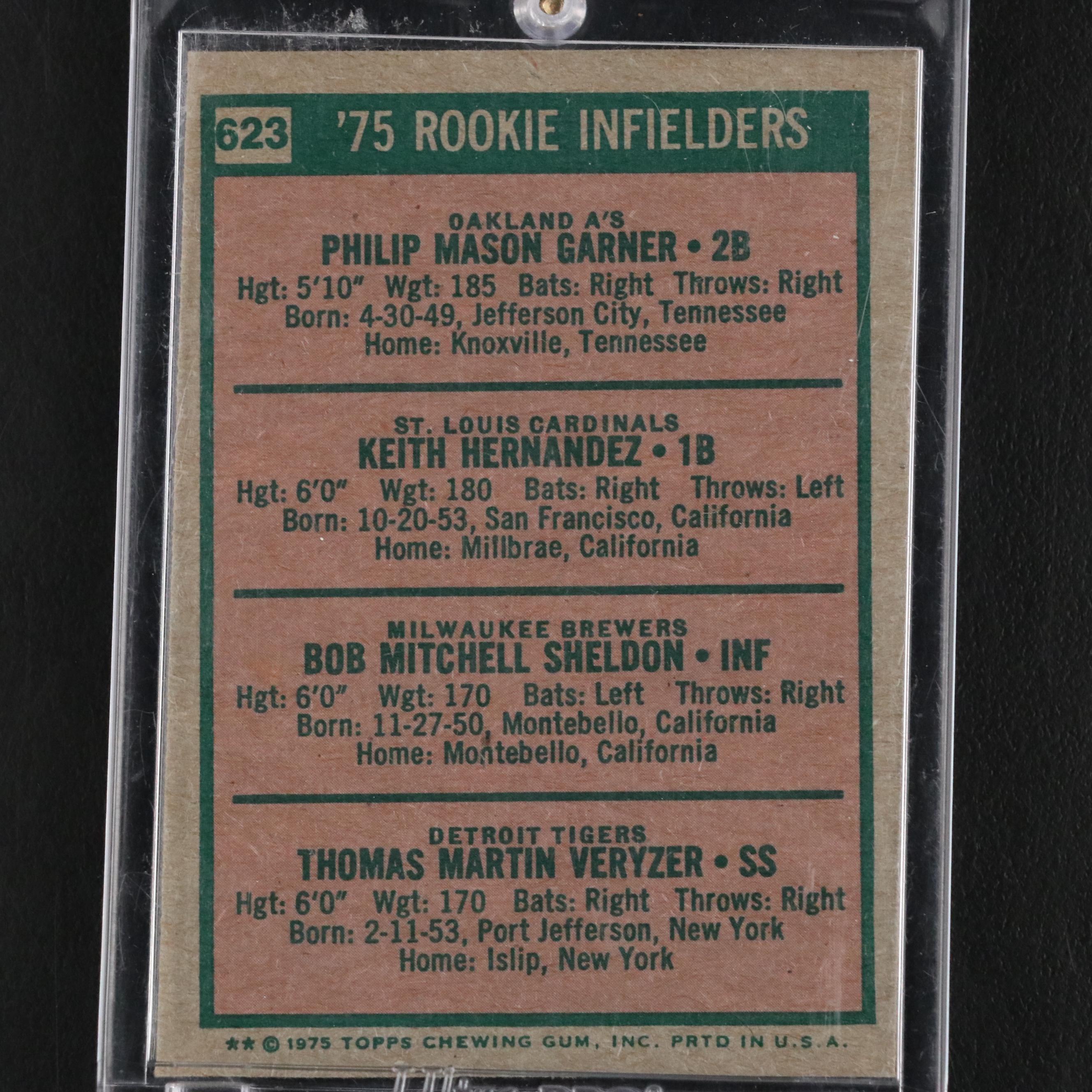 1975 Topps Keith Hernandez St. Louis Cardinals Rookie Baseball Card #623