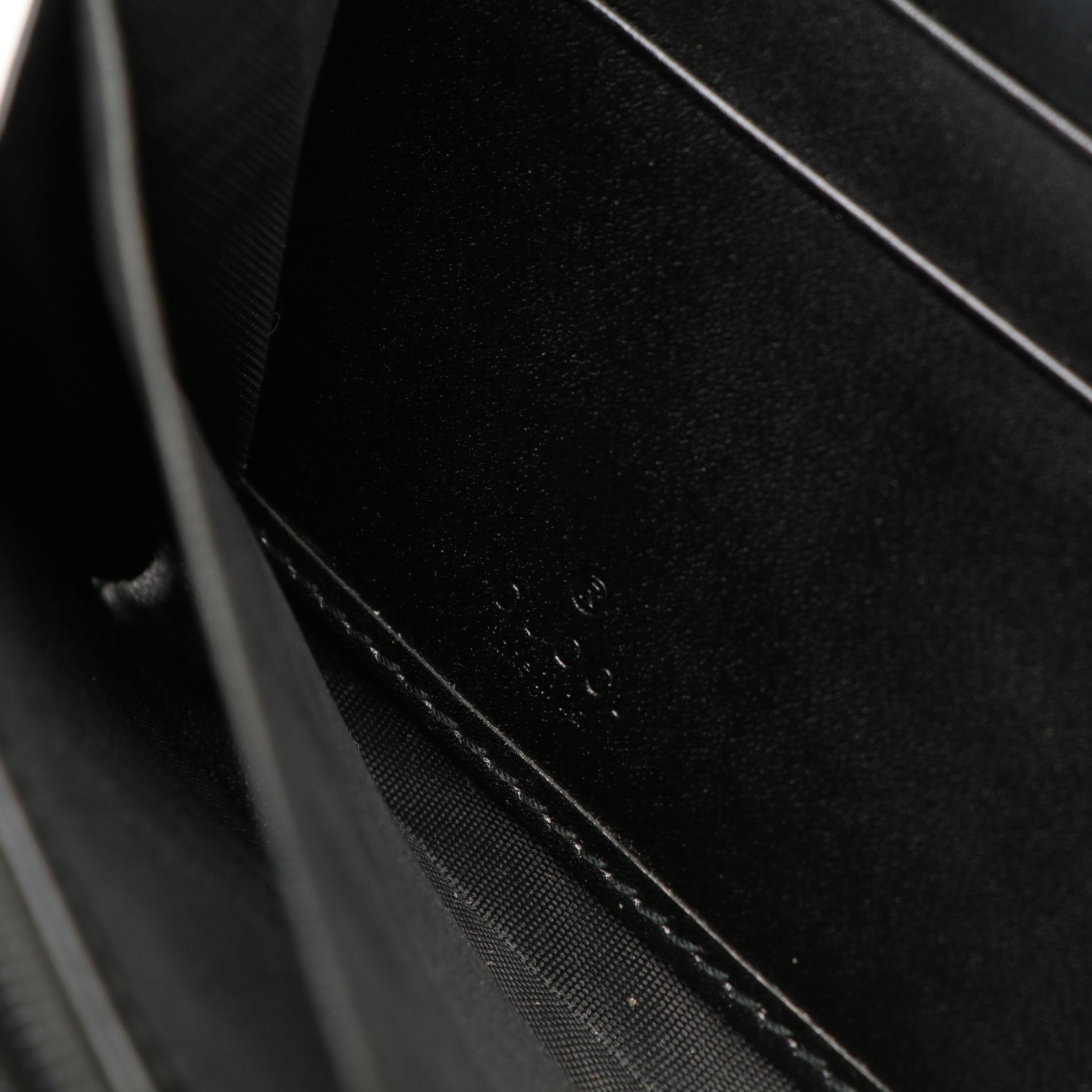 Gucci Diamante Black Leather Zip Around Wallet